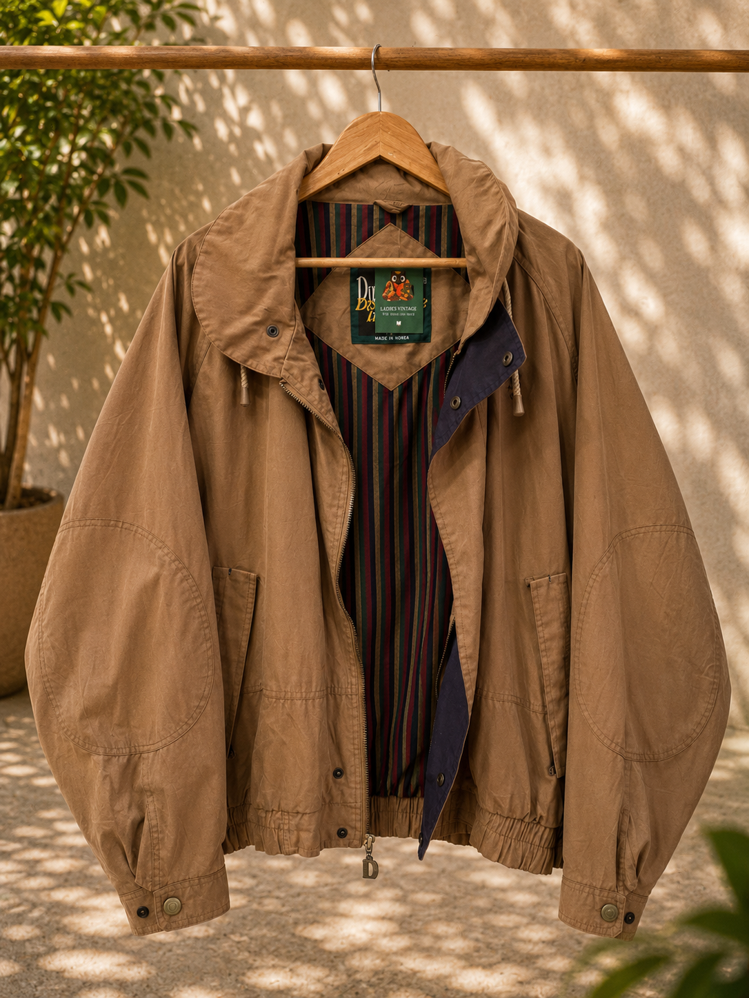 1990s Korea Image Khaki Casual Tişört
