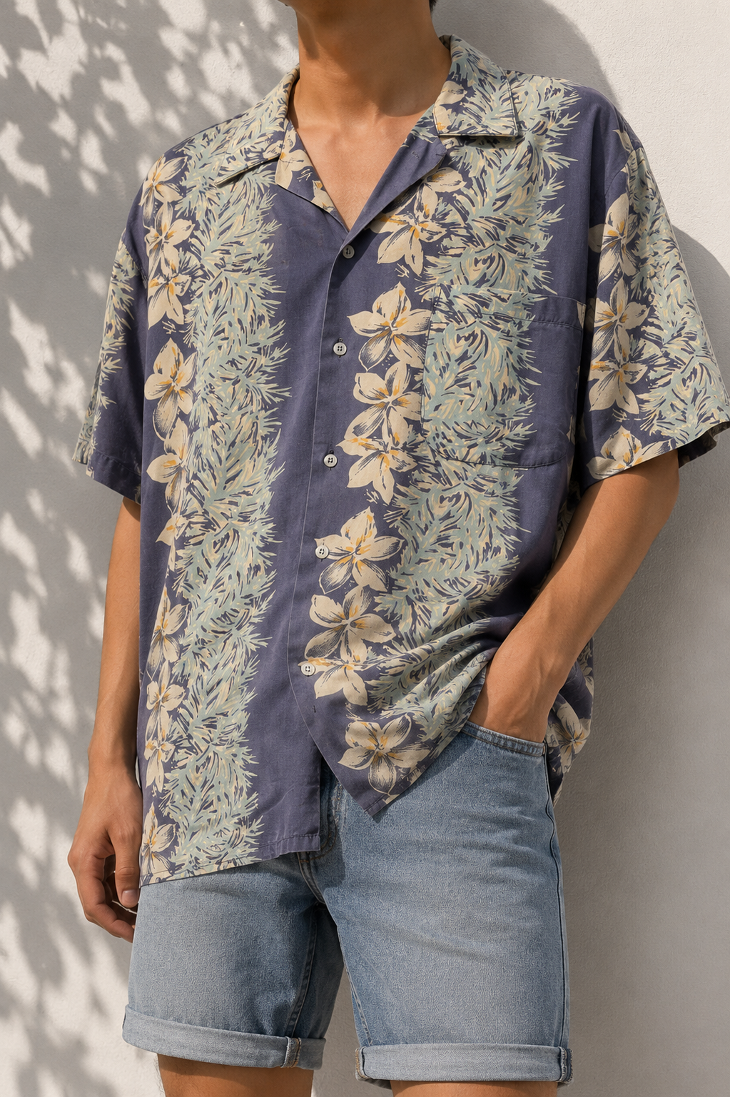 1990s Küba Yaka Hawaii Gömlek