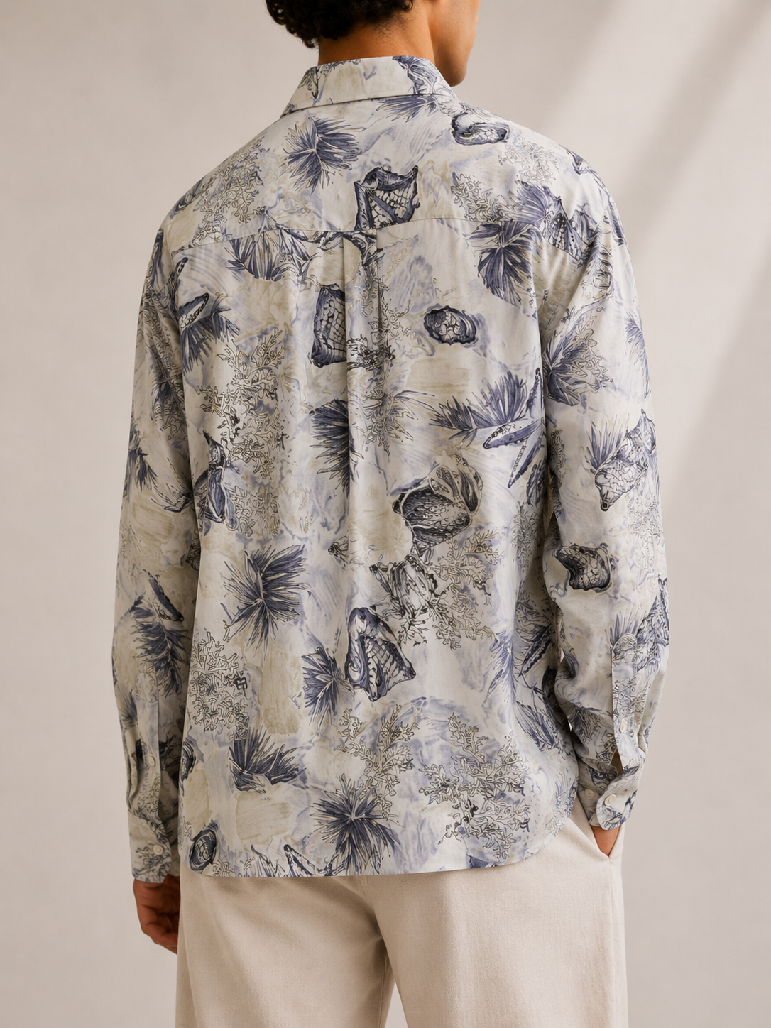 1990s Marine Motifli Oversize Gömlek