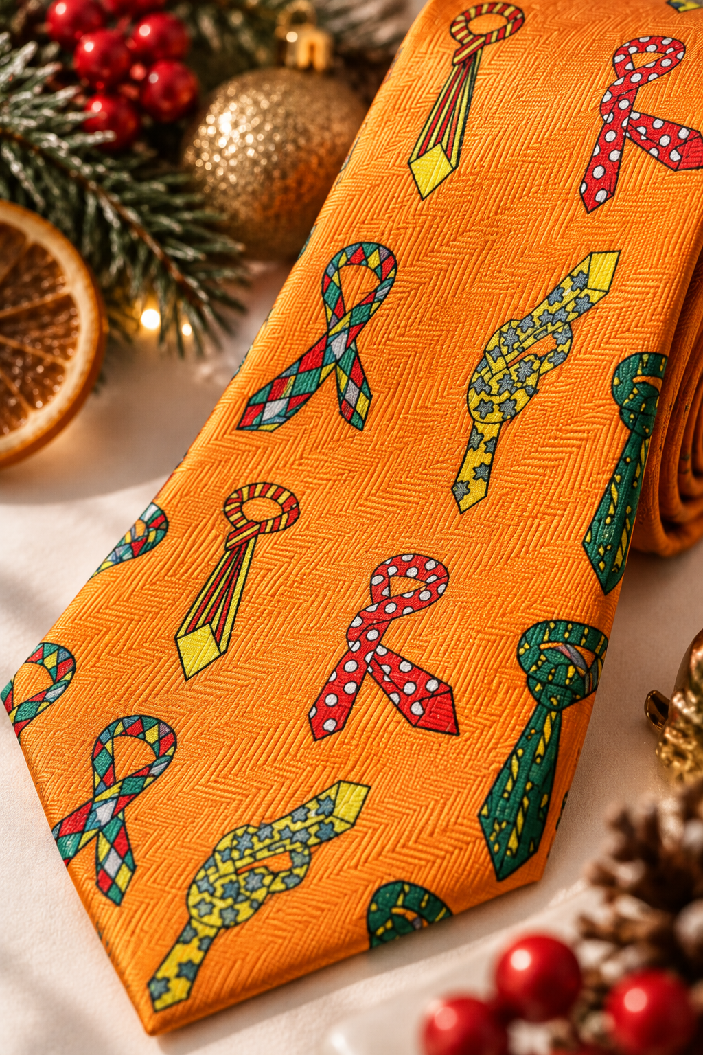 1990s Orange Tie Kravat