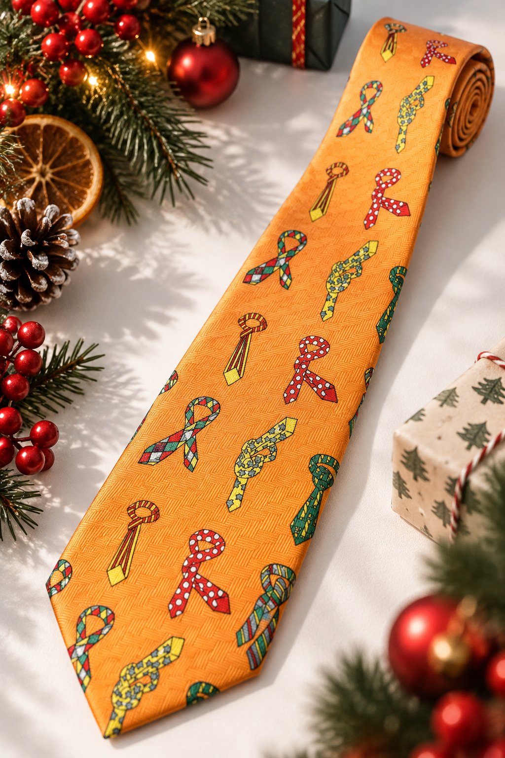1990s Orange Tie Kravat