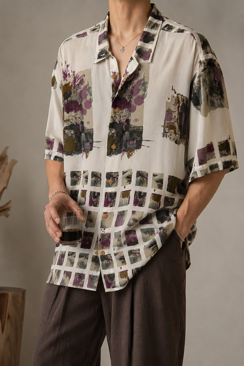 1990s Oversize Bohem Gömlek