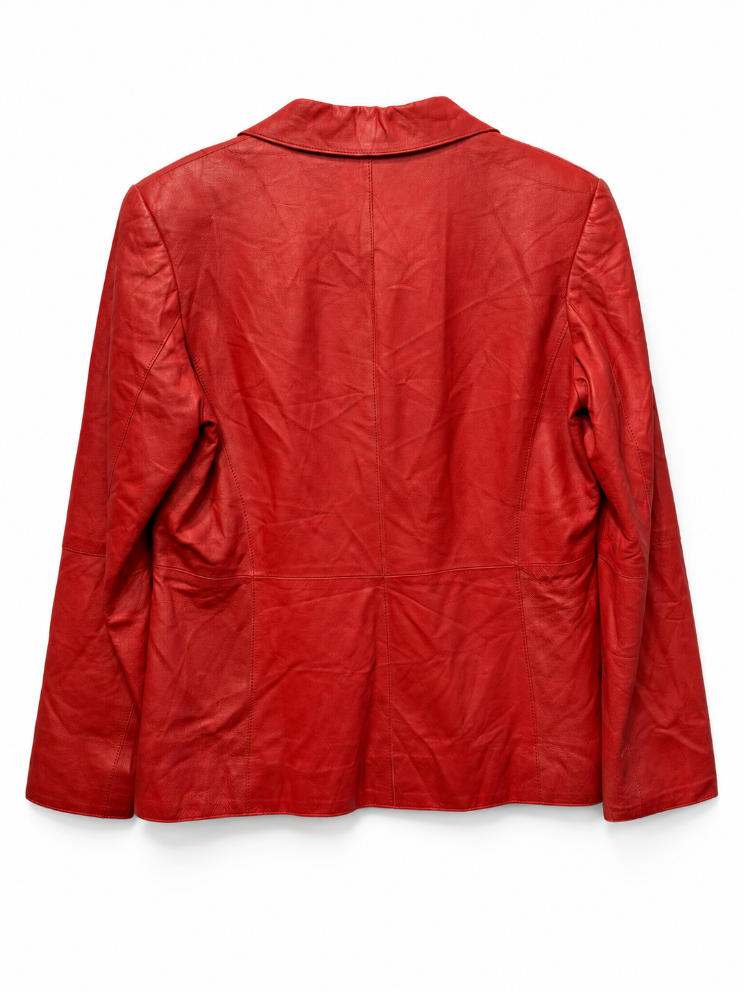 1990s Red Three-Button Blazer Deri Ceket