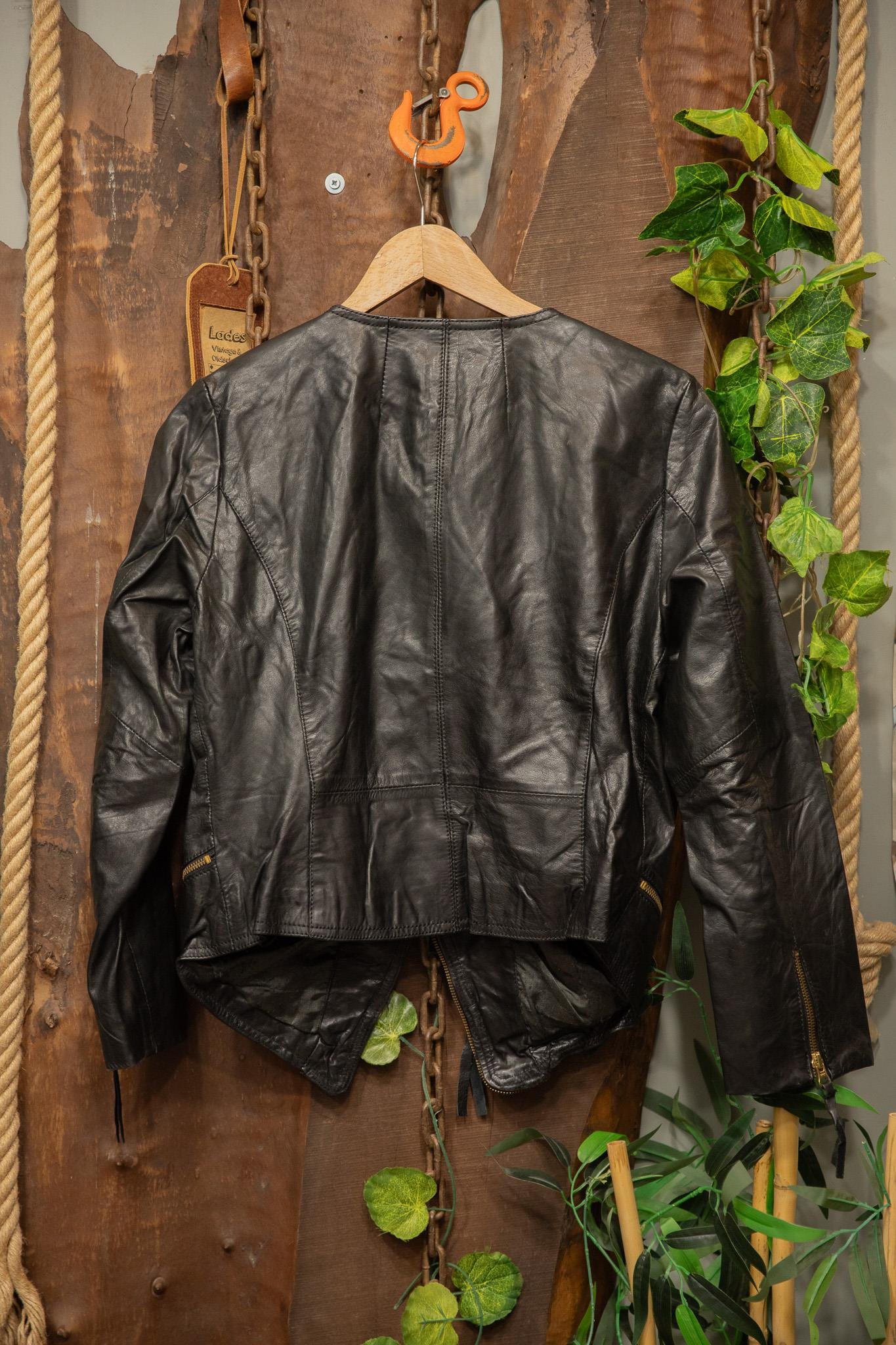 2000s Black Moto Deri Ceket