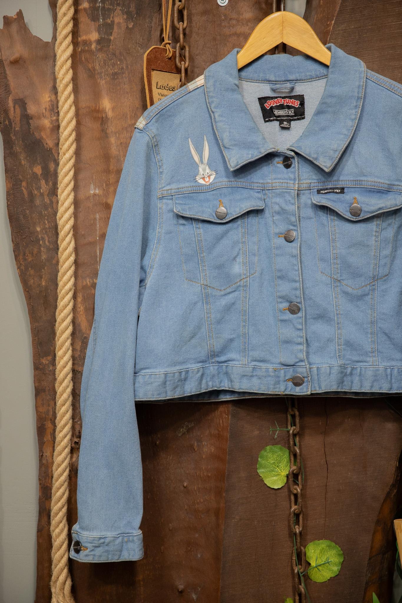 2000's Bugs Bunny Cropped Denim Ceket