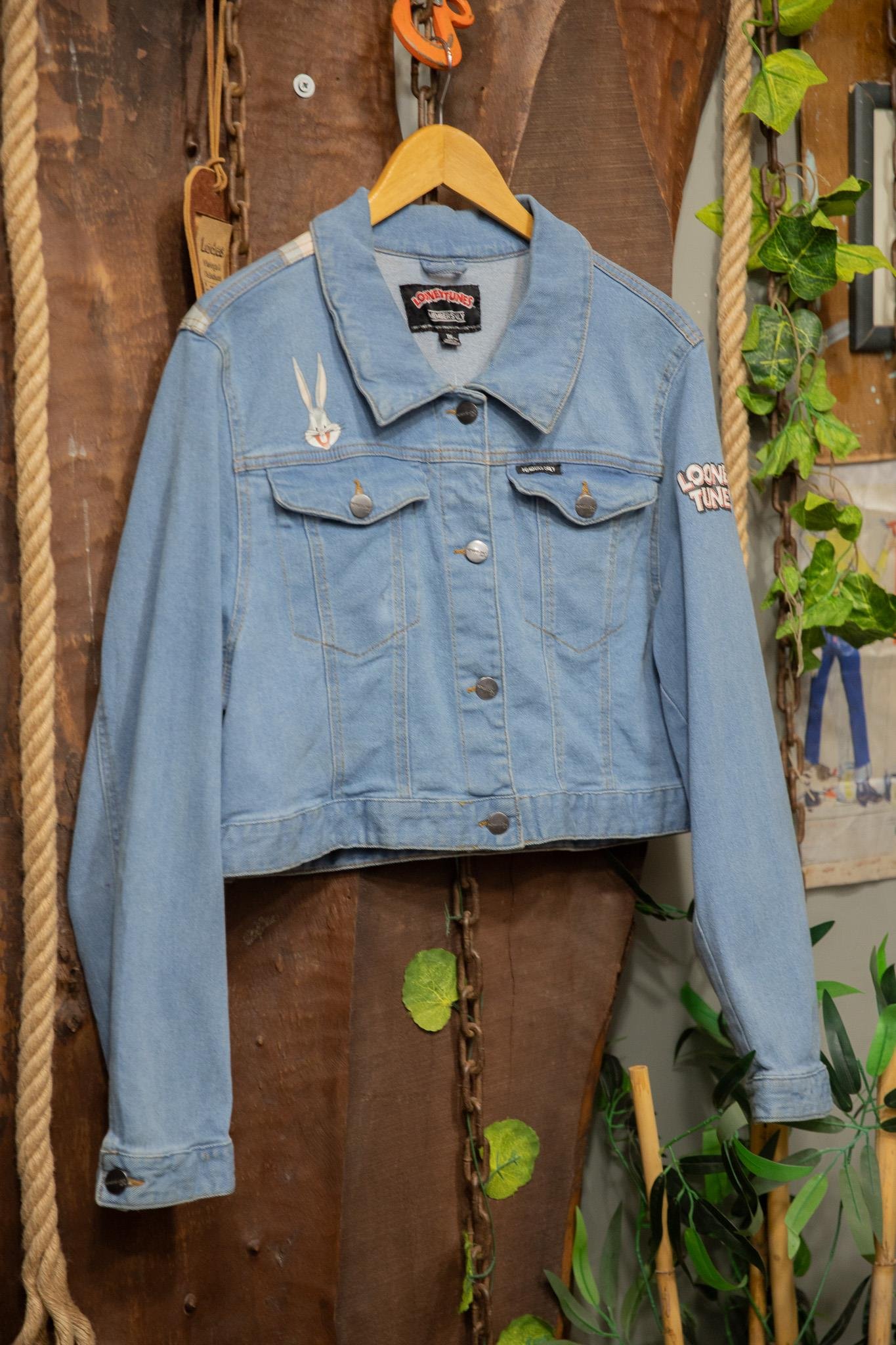 2000's Bugs Bunny Cropped Denim Ceket