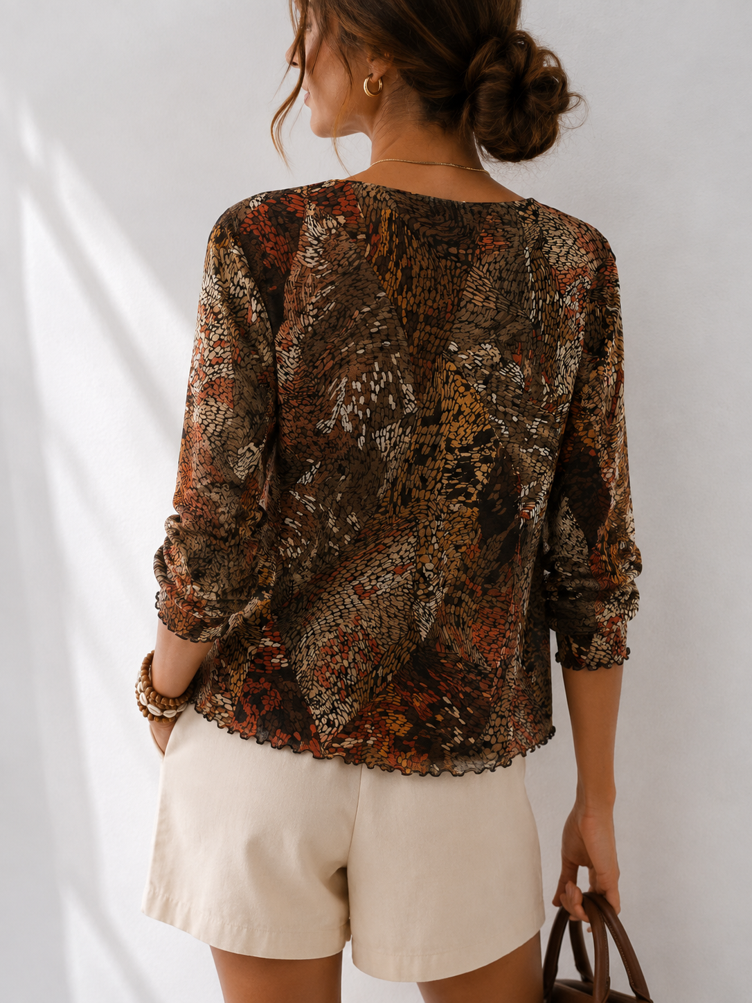 2000s Butterfly Boho Blouse