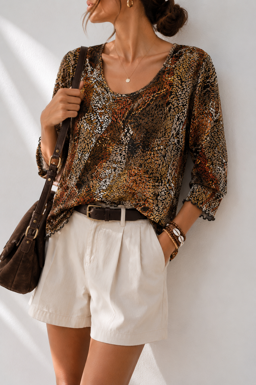 2000s Butterfly Boho Blouse