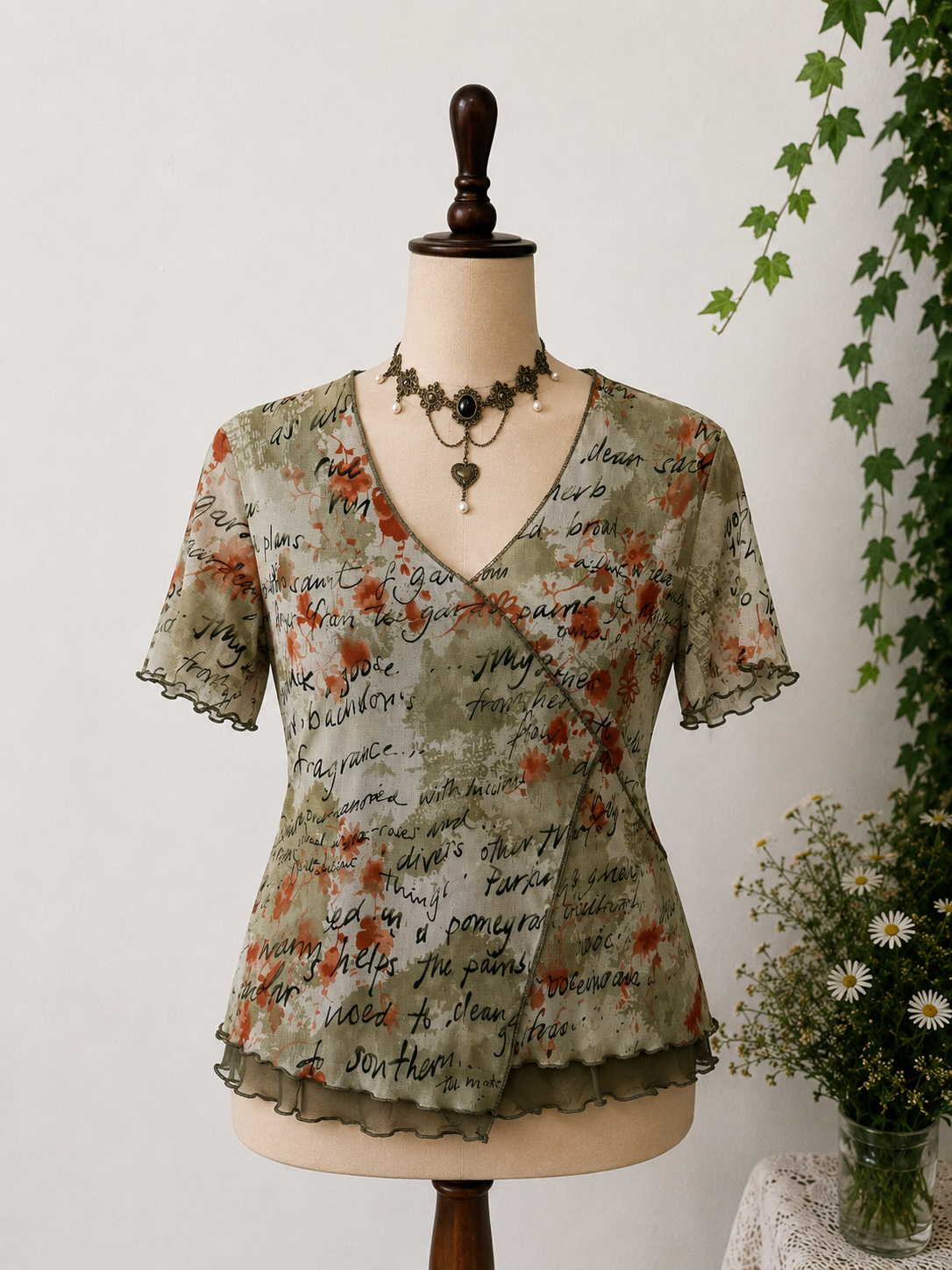 2000s Floral Bluz