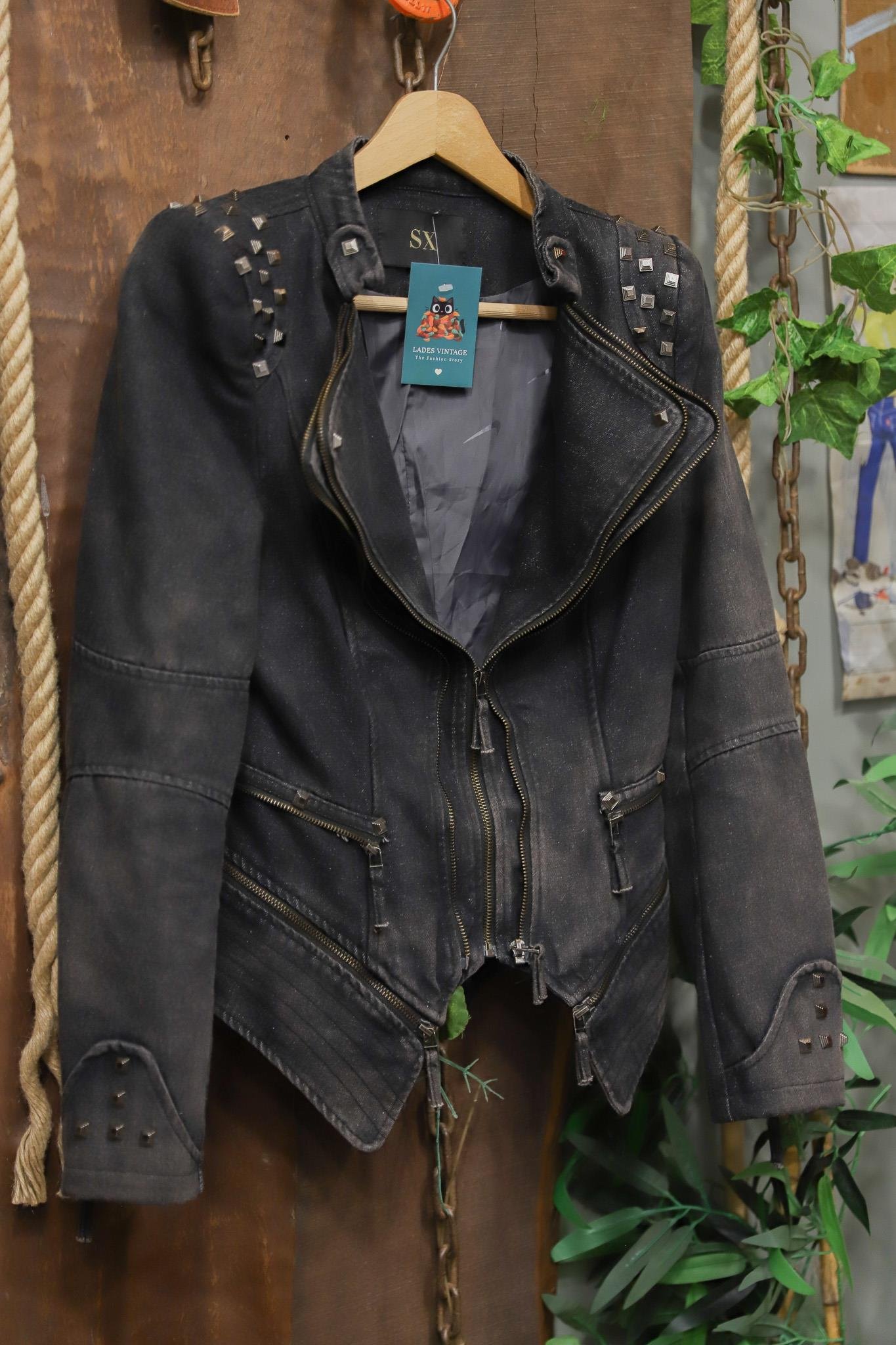 2000's Rock Moto Denim Ceket