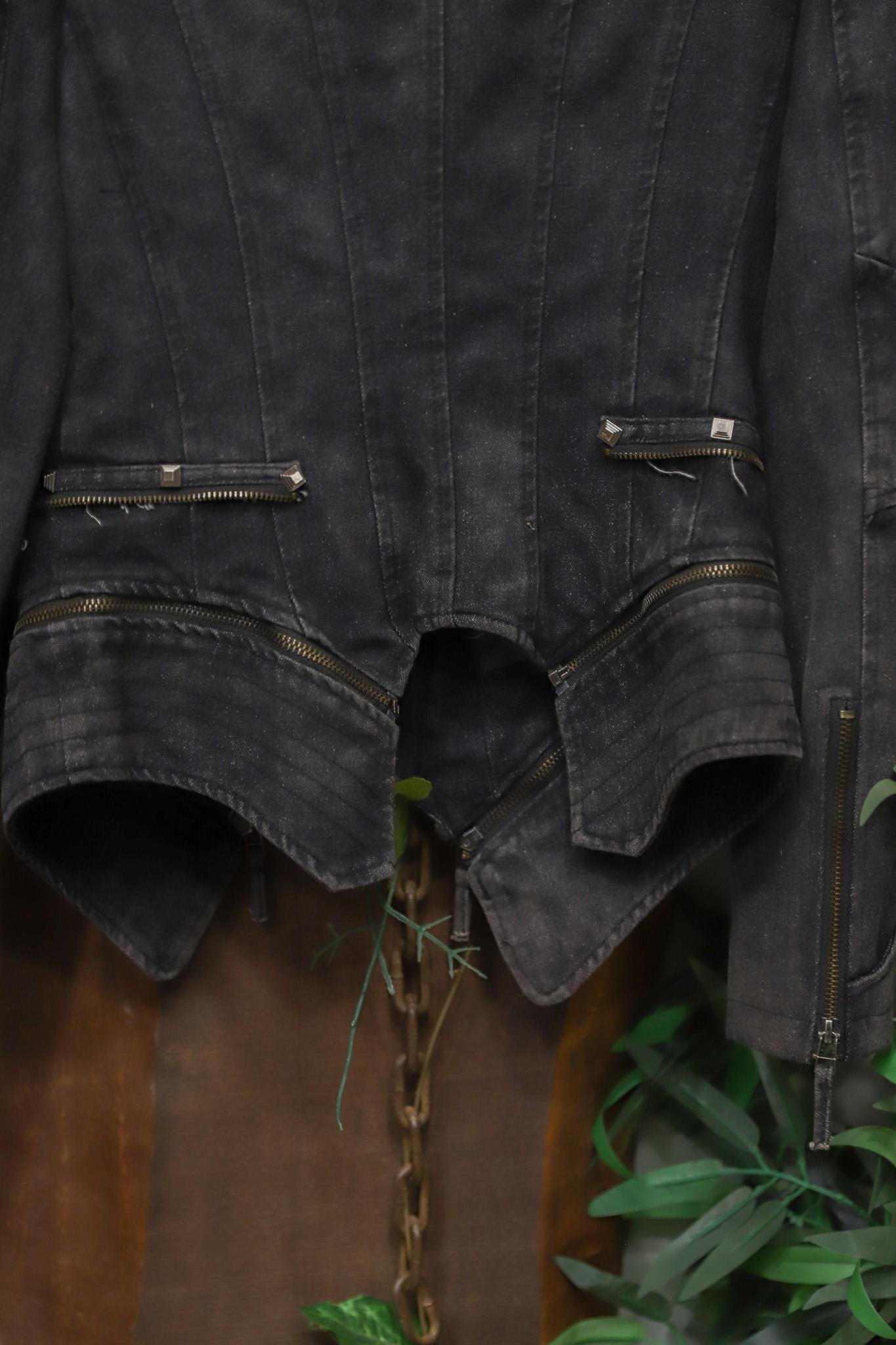 2000's Rock Moto Denim Ceket