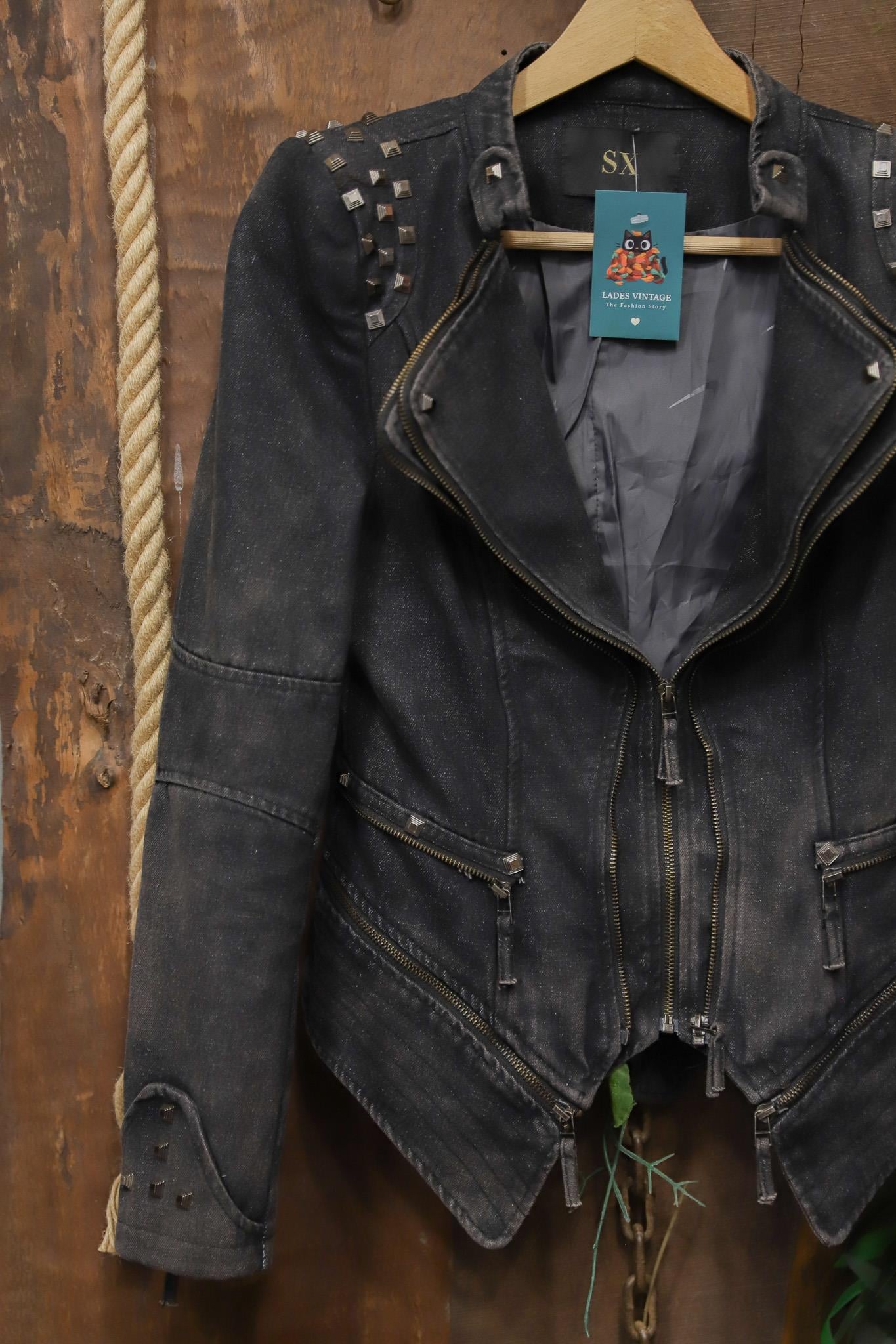 2000's Rock Moto Denim Ceket