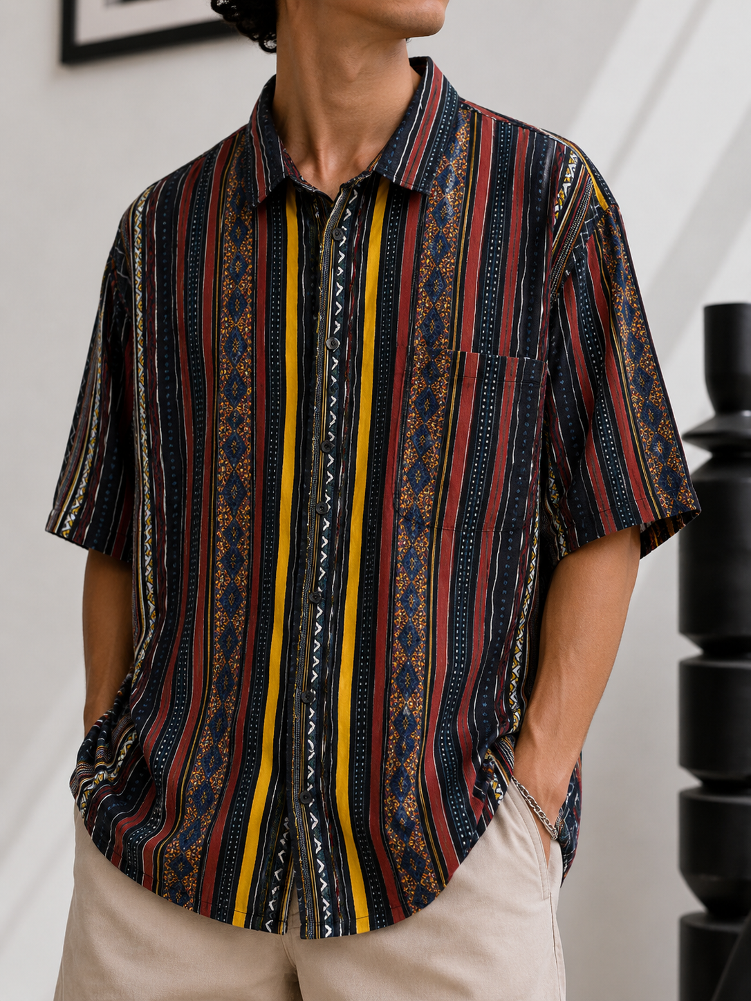 70s-90s Kilim Modifli Gömlek