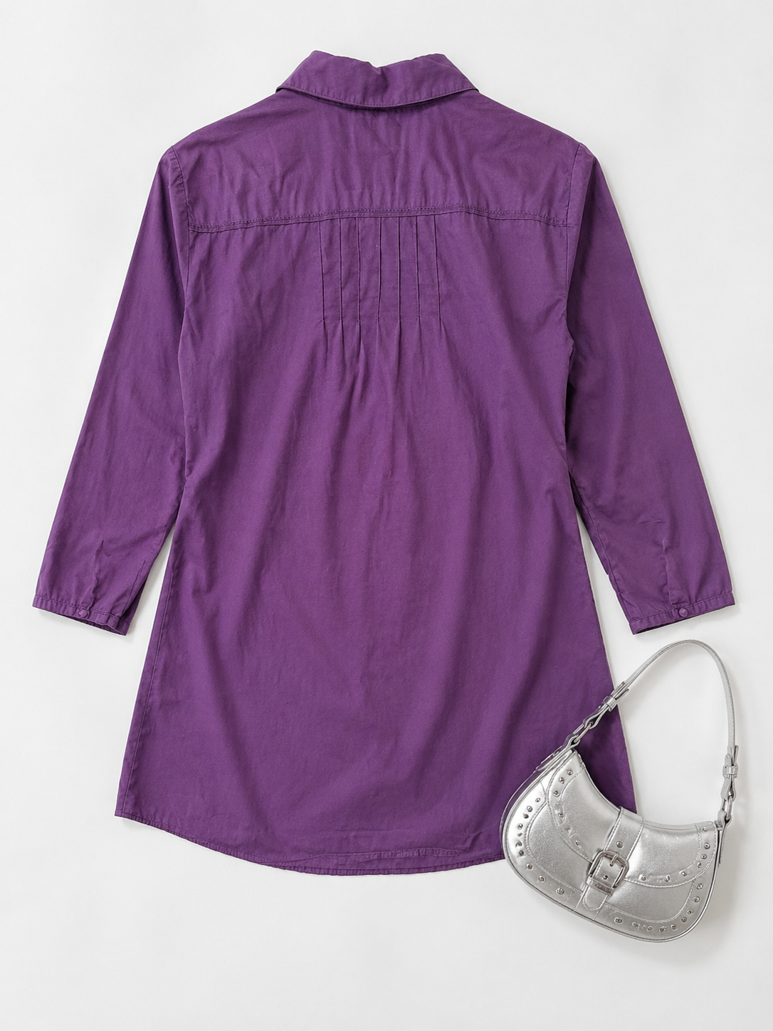 70s Boho-Nervür Tunik/Gömlek