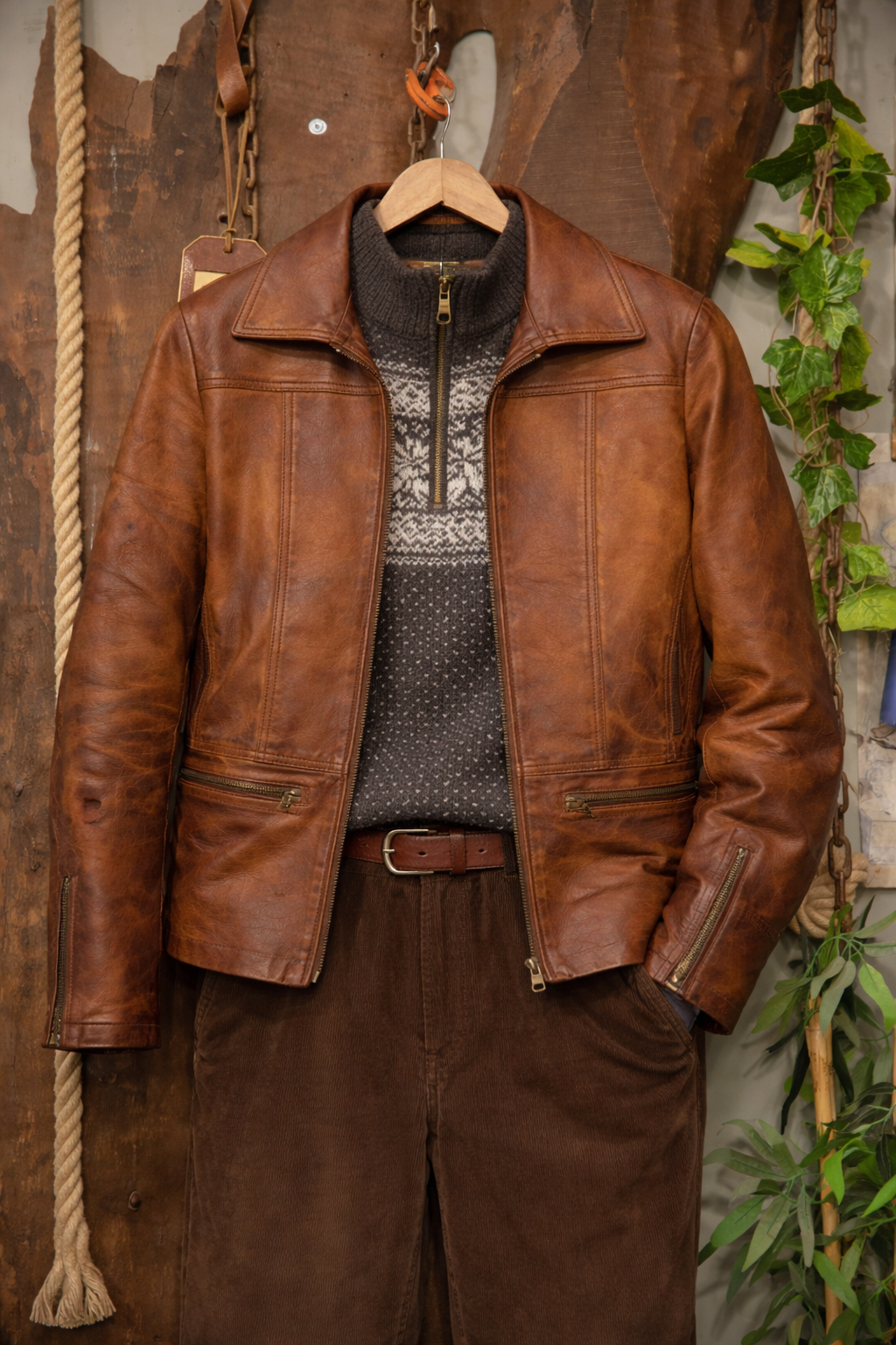 70's Western Classic Deri Ceket