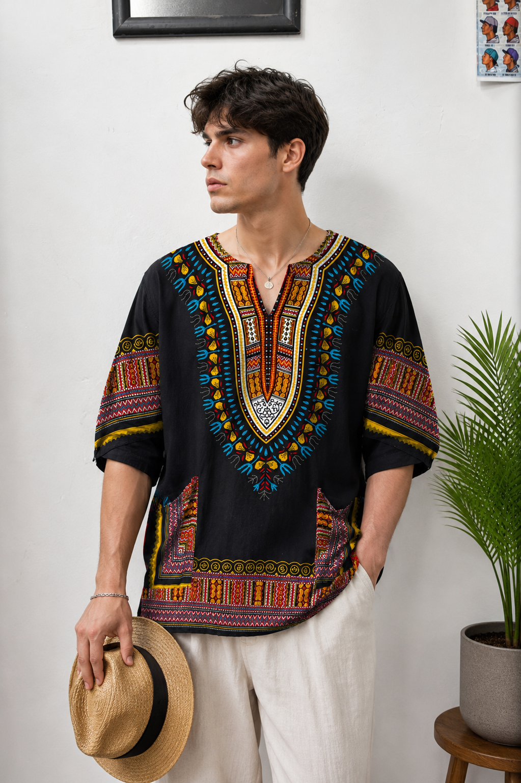 70s&90s Afro Geleneksel Gömlek