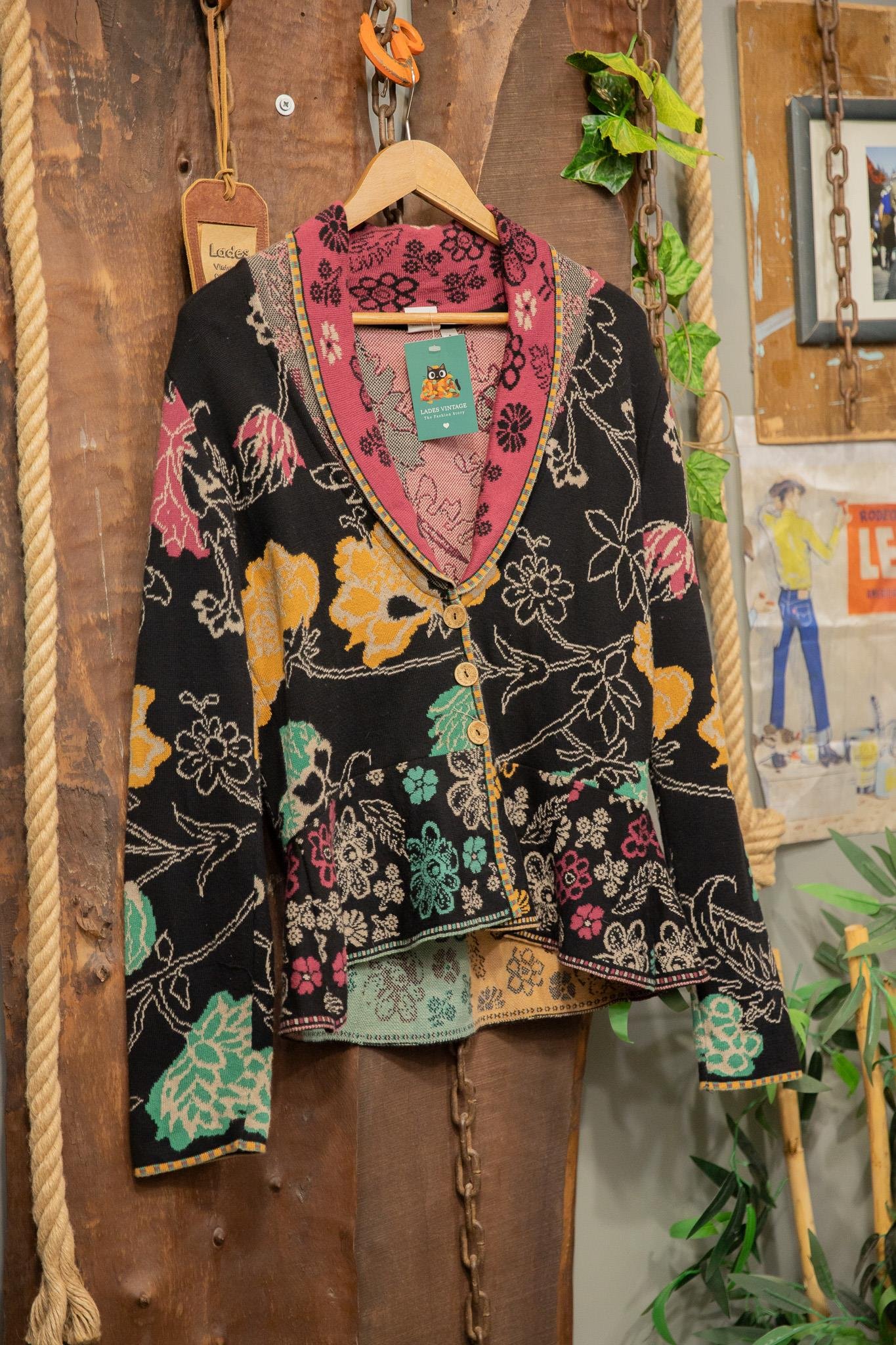 80s-90s Bohemian Floral Hırka/Ceket