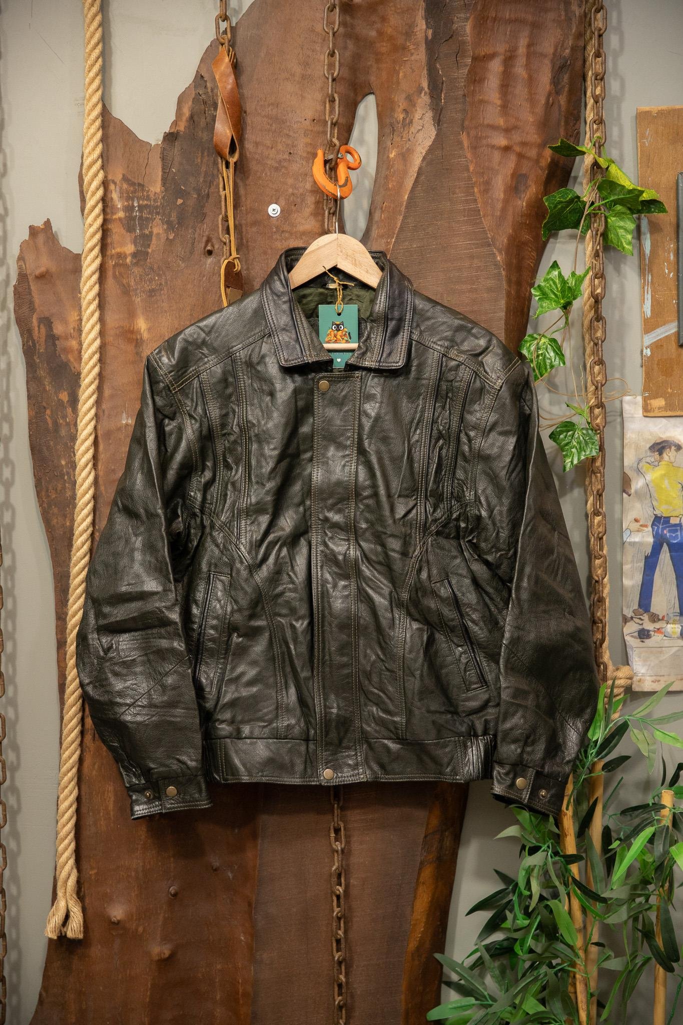 80's-90's Oversize Bomber Deri Ceket