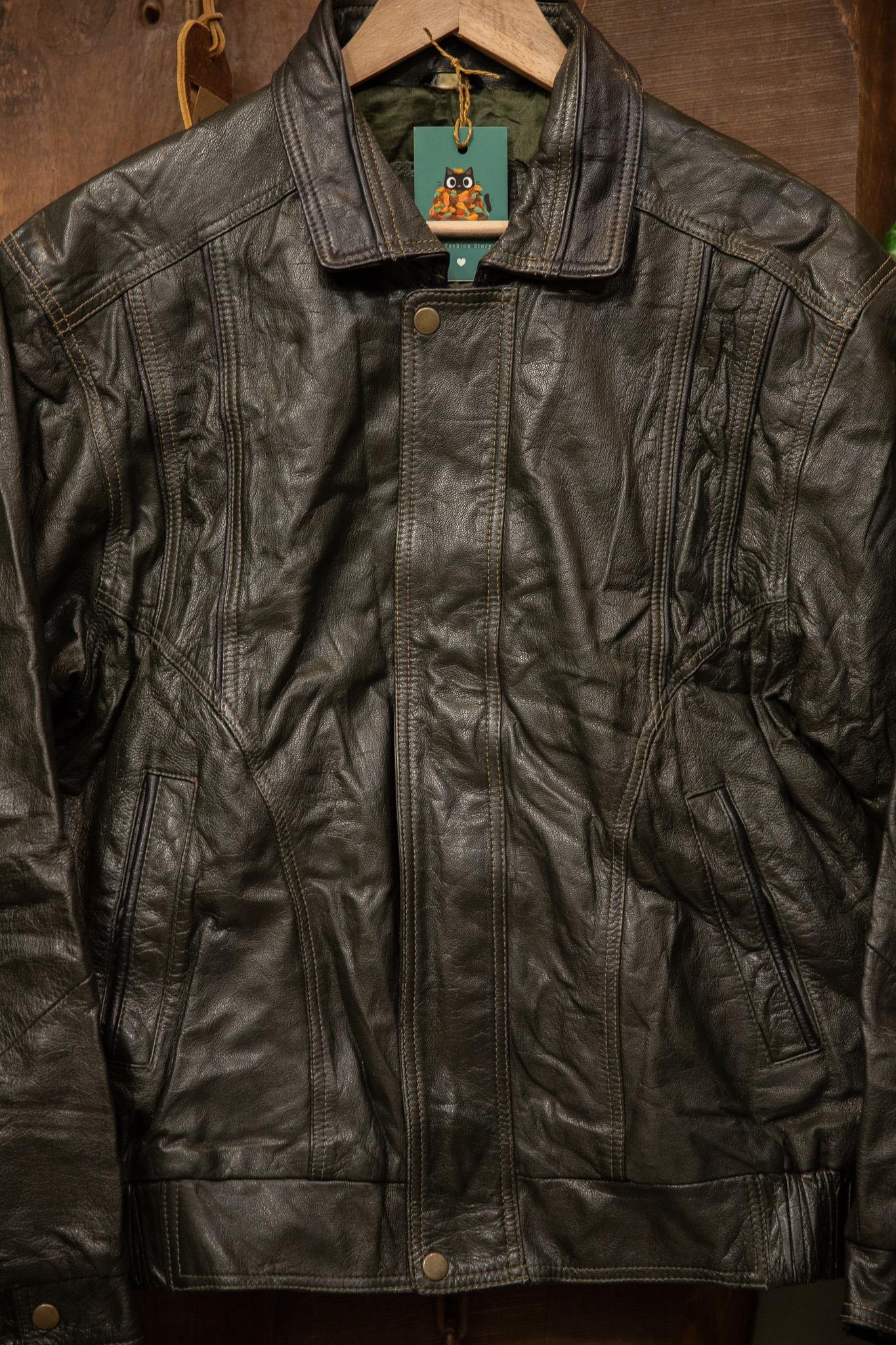 80's-90's Oversize Bomber Deri Ceket