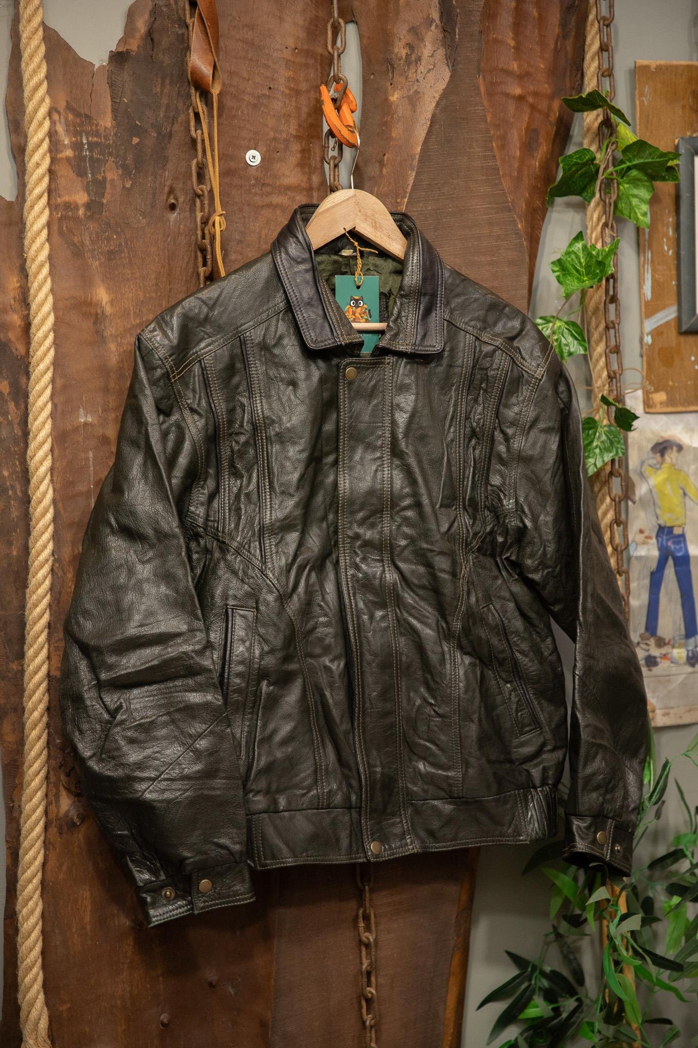80's-90's Oversize Bomber Deri Ceket