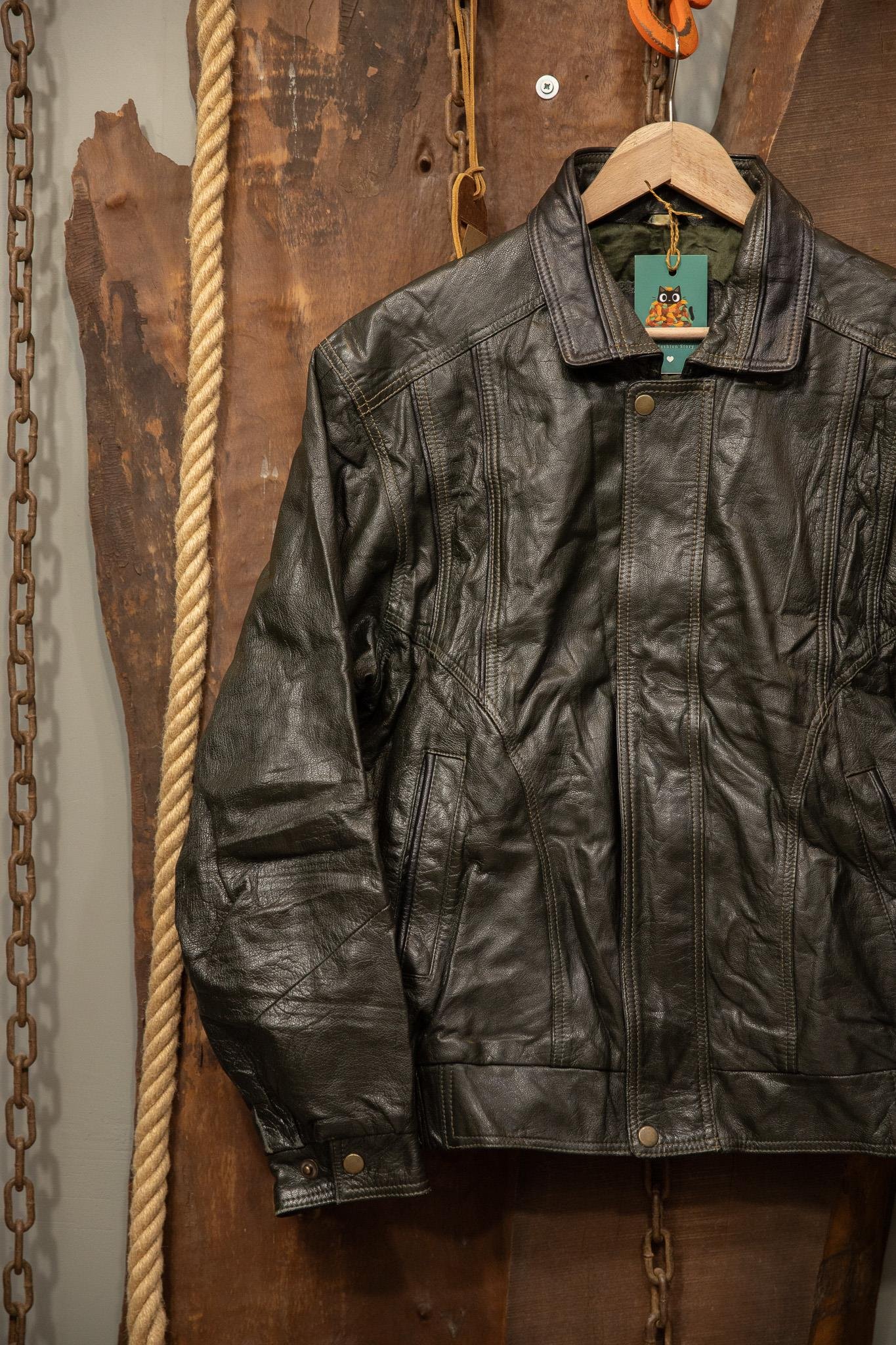 80's-90's Oversize Bomber Deri Ceket
