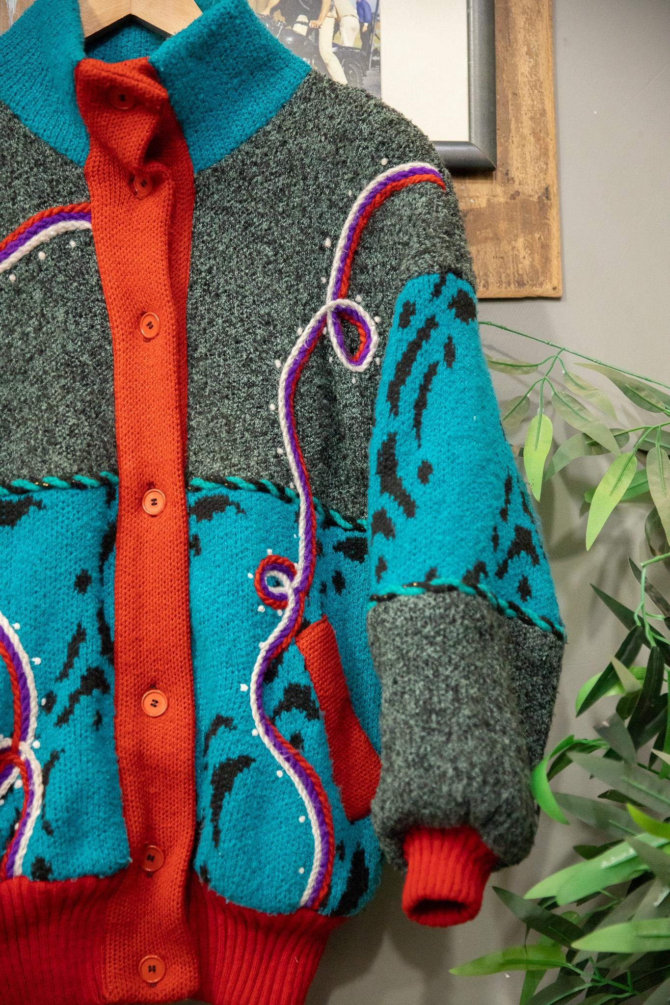 80's Art Wool Hırka