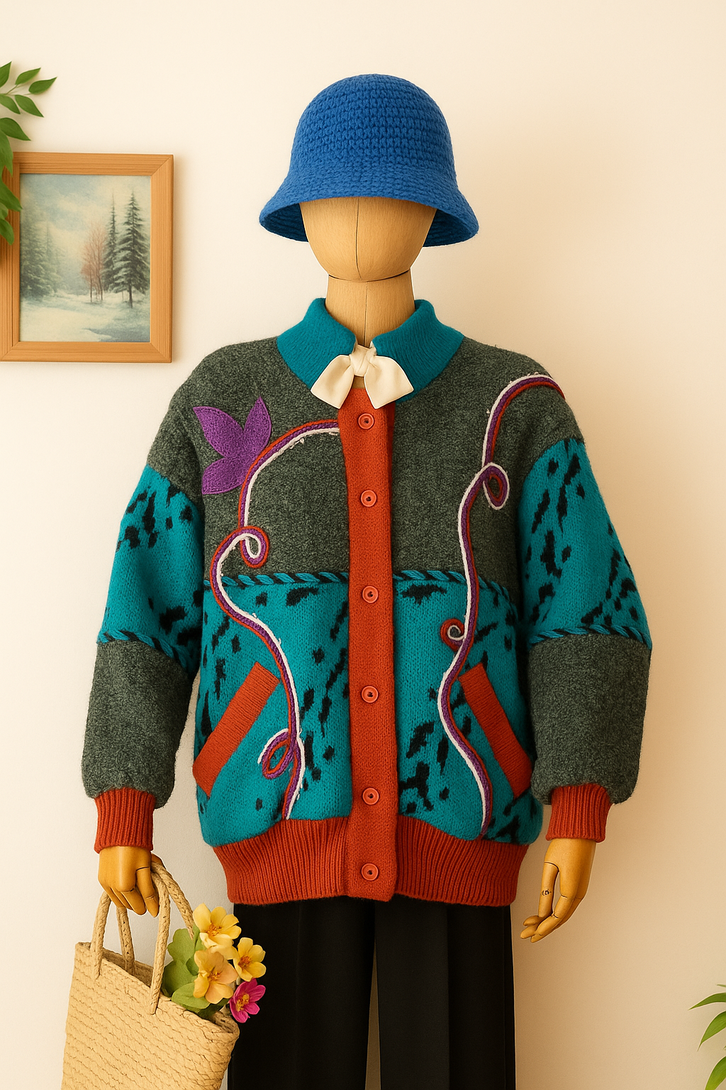 80's Art Wool Hırka