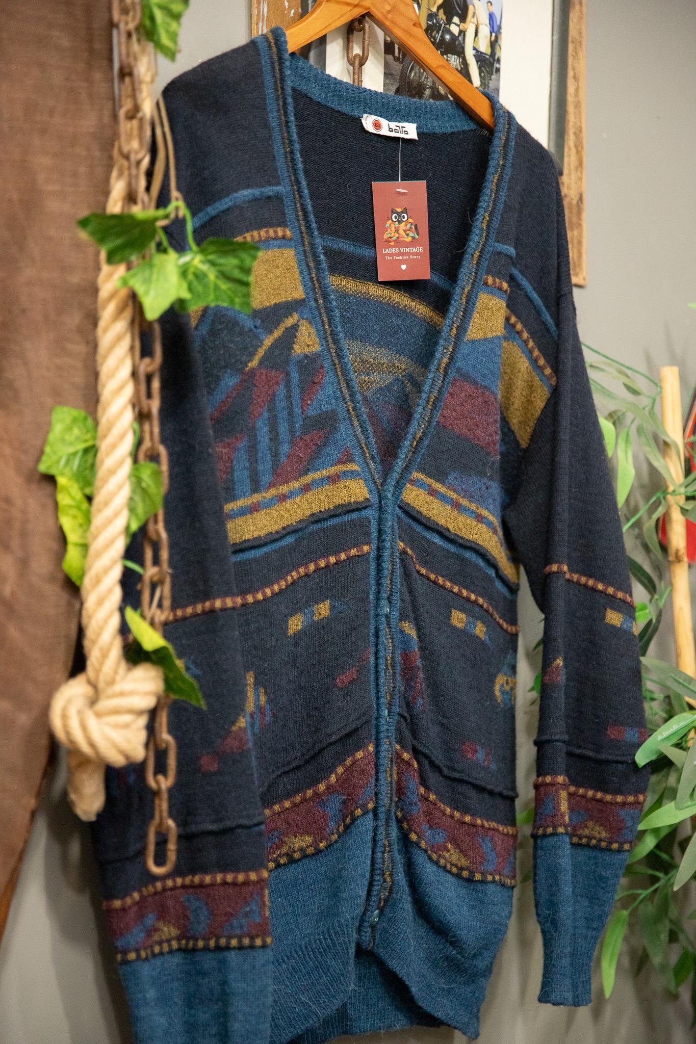 80's Aztec Oversize Hırka