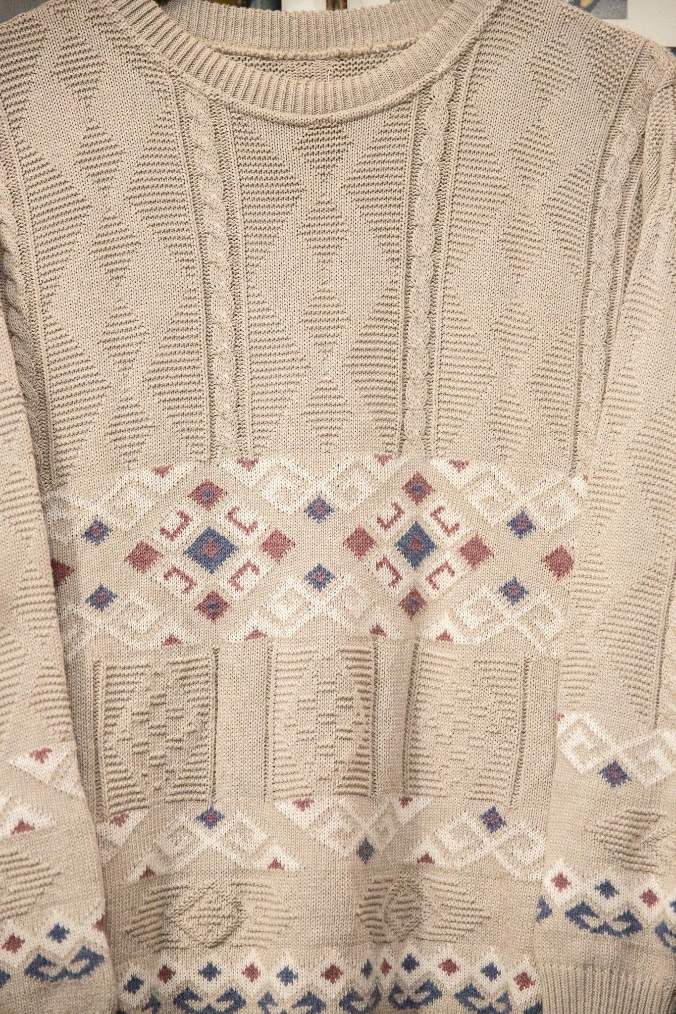 80s Bej Desenli Kazak