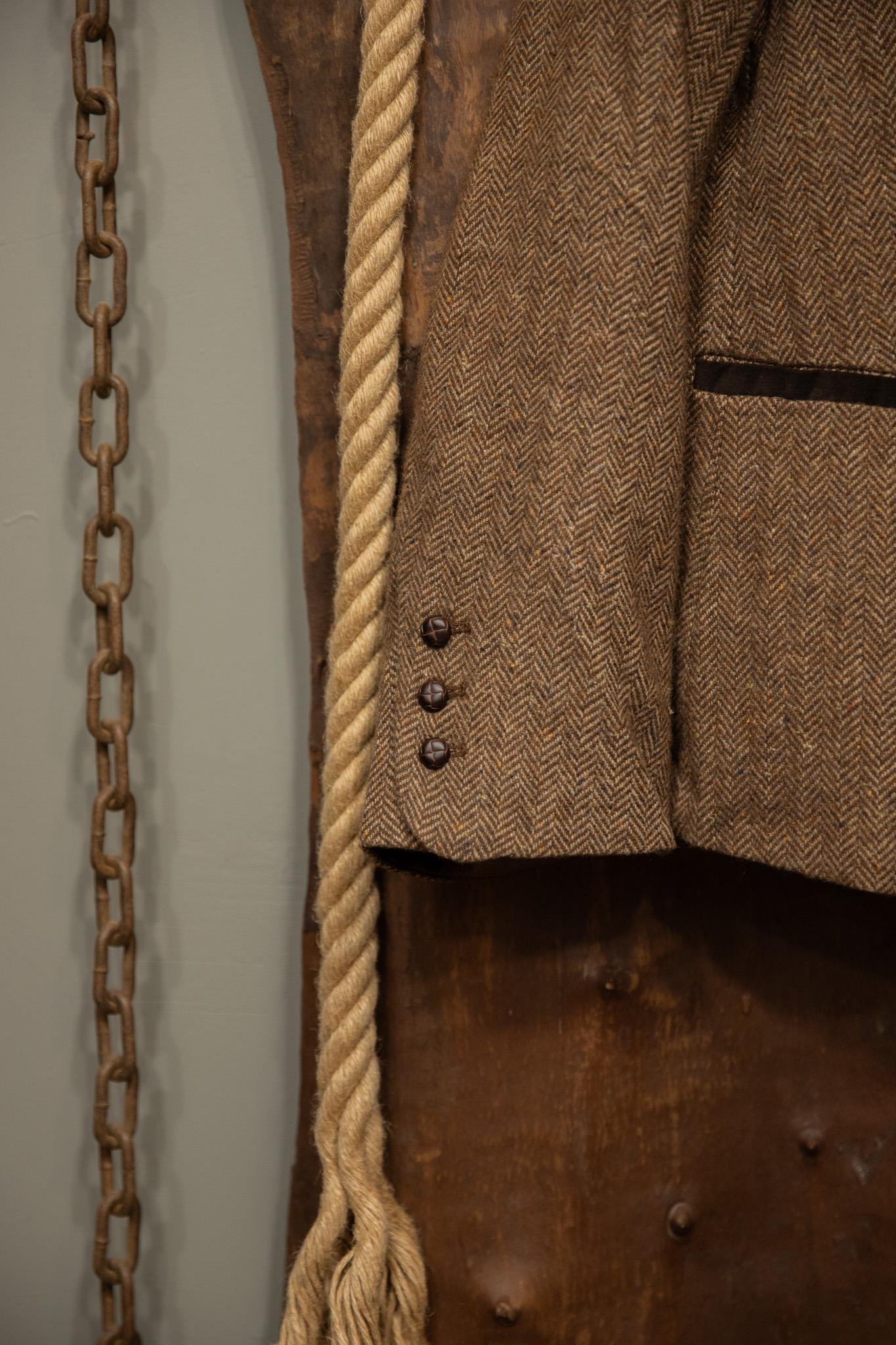 80's Brown Tweed Blazer Wool Ceket