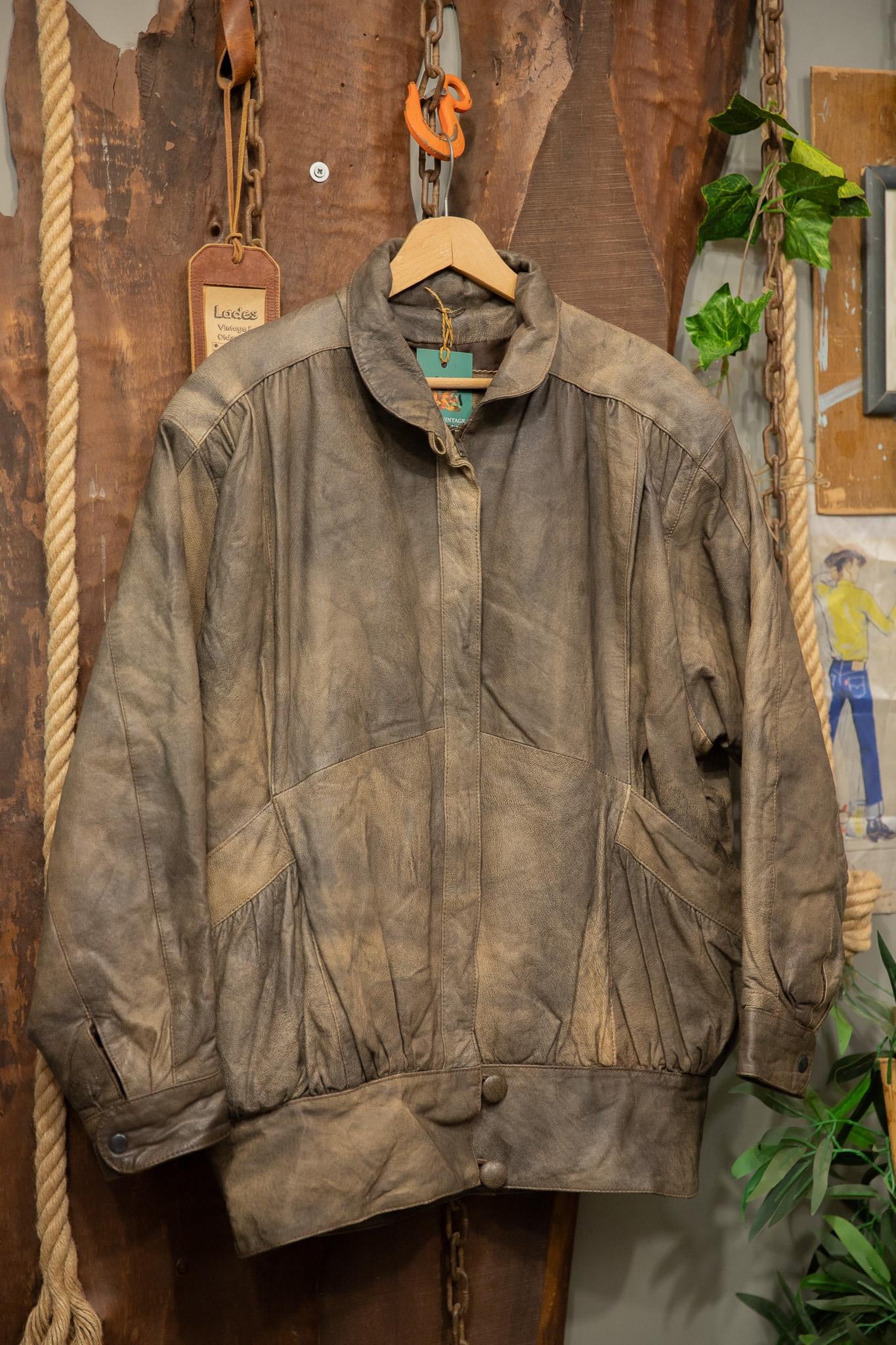 80's Eskitme Bomber Deri Ceket