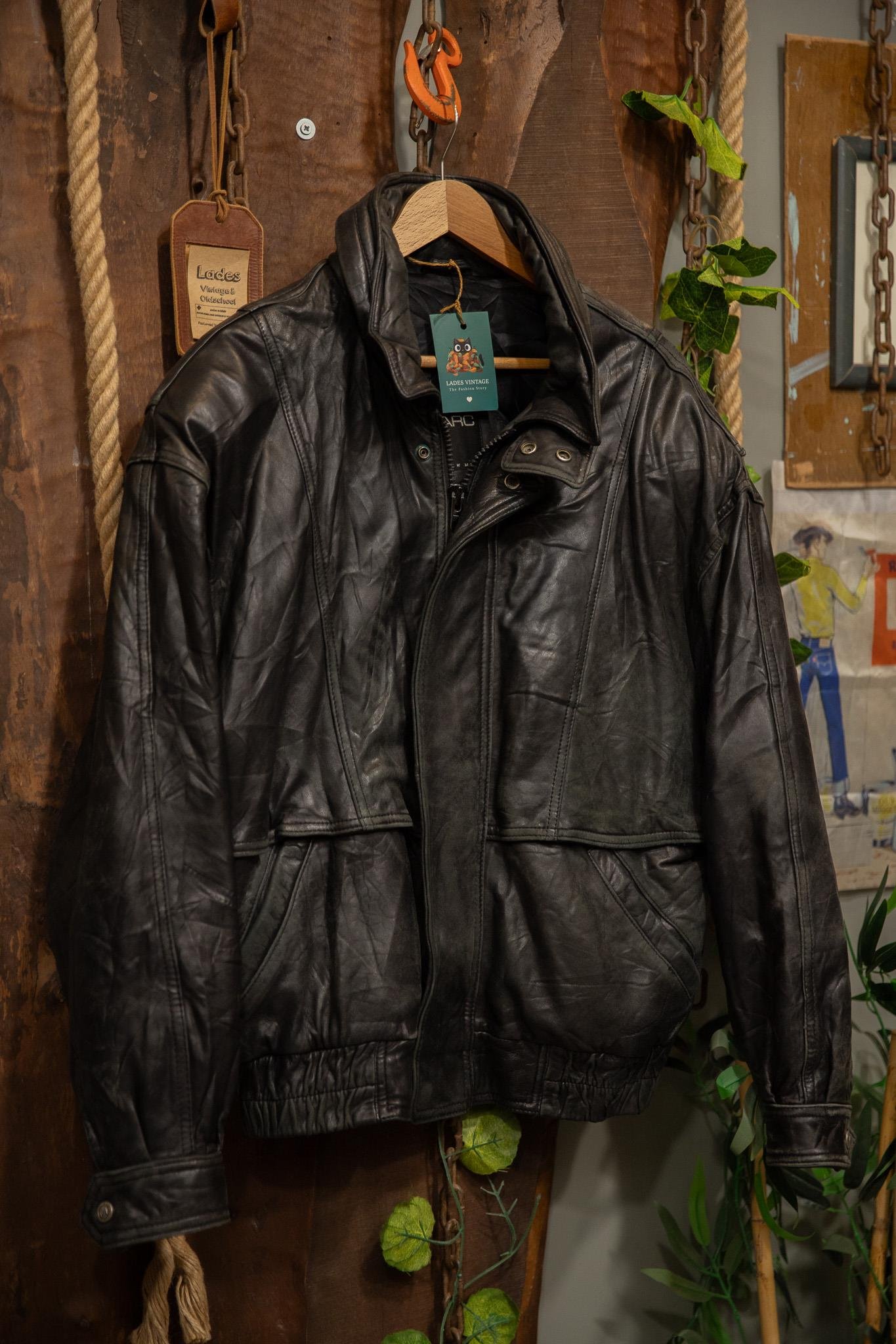 80's Eskitme Moto Hooded Bomber Deri Ceket