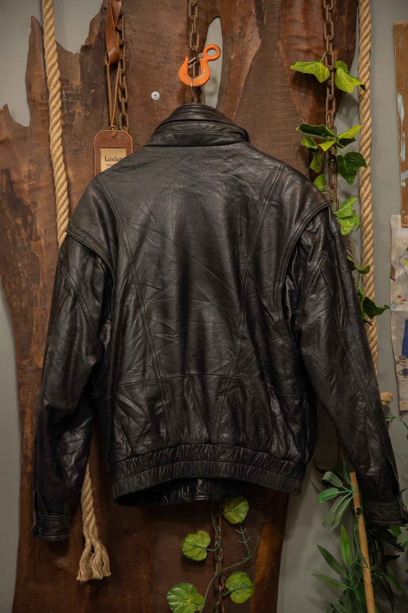 80's Eskitme Moto Hooded Bomber Deri Ceket