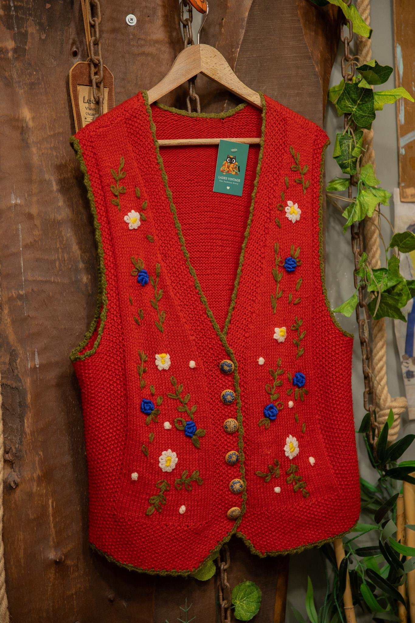 80's Hand-Knitted Wool Yelek