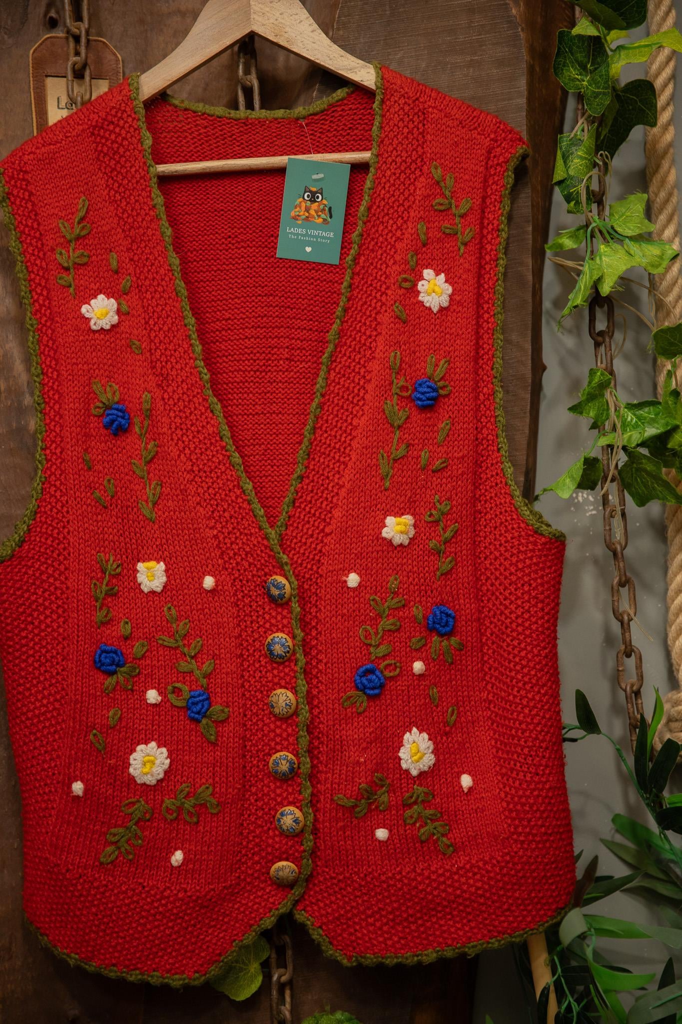 80's Hand-Knitted Wool Yelek