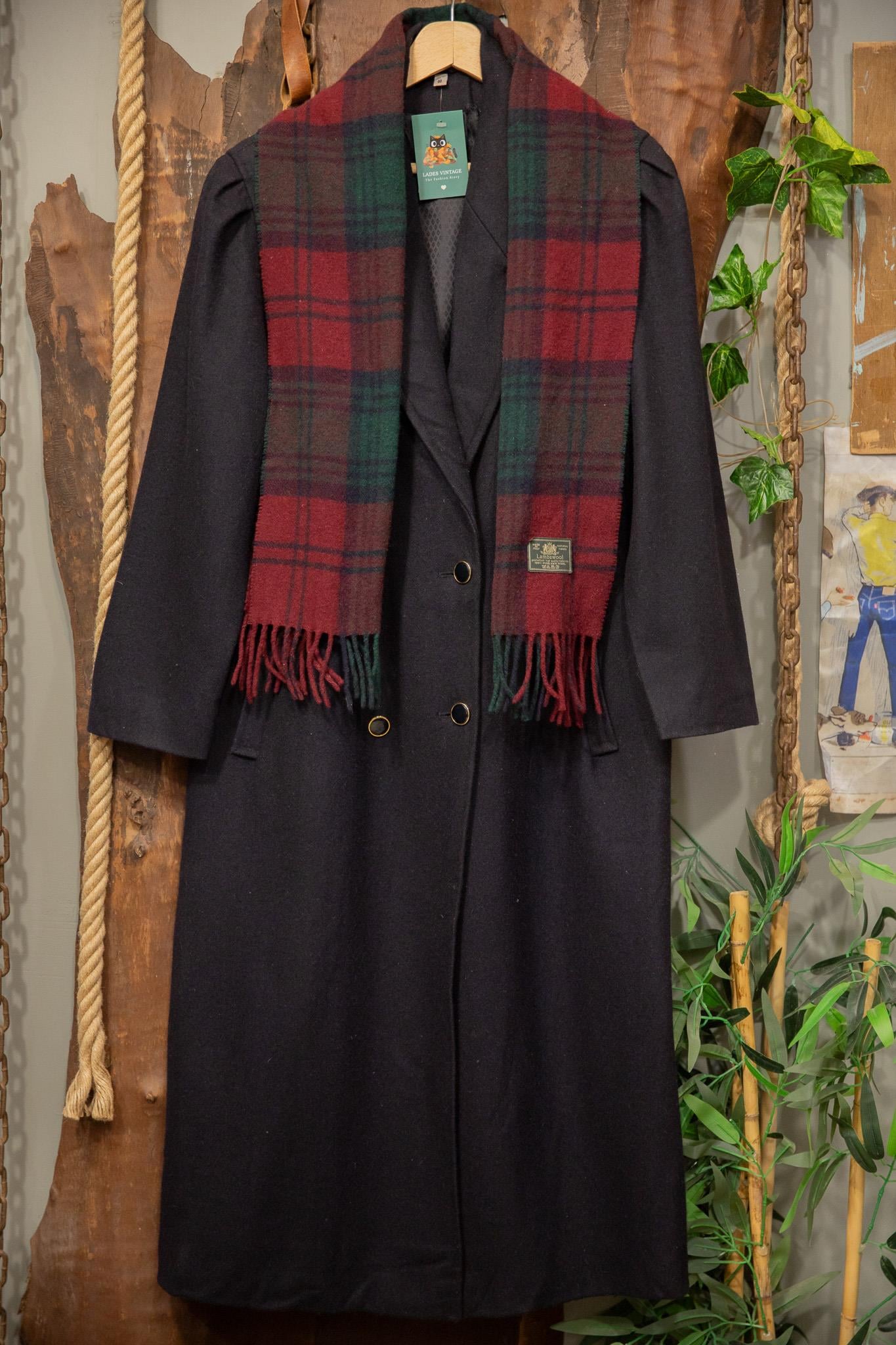 80's Navy Klasik Wool Kaban