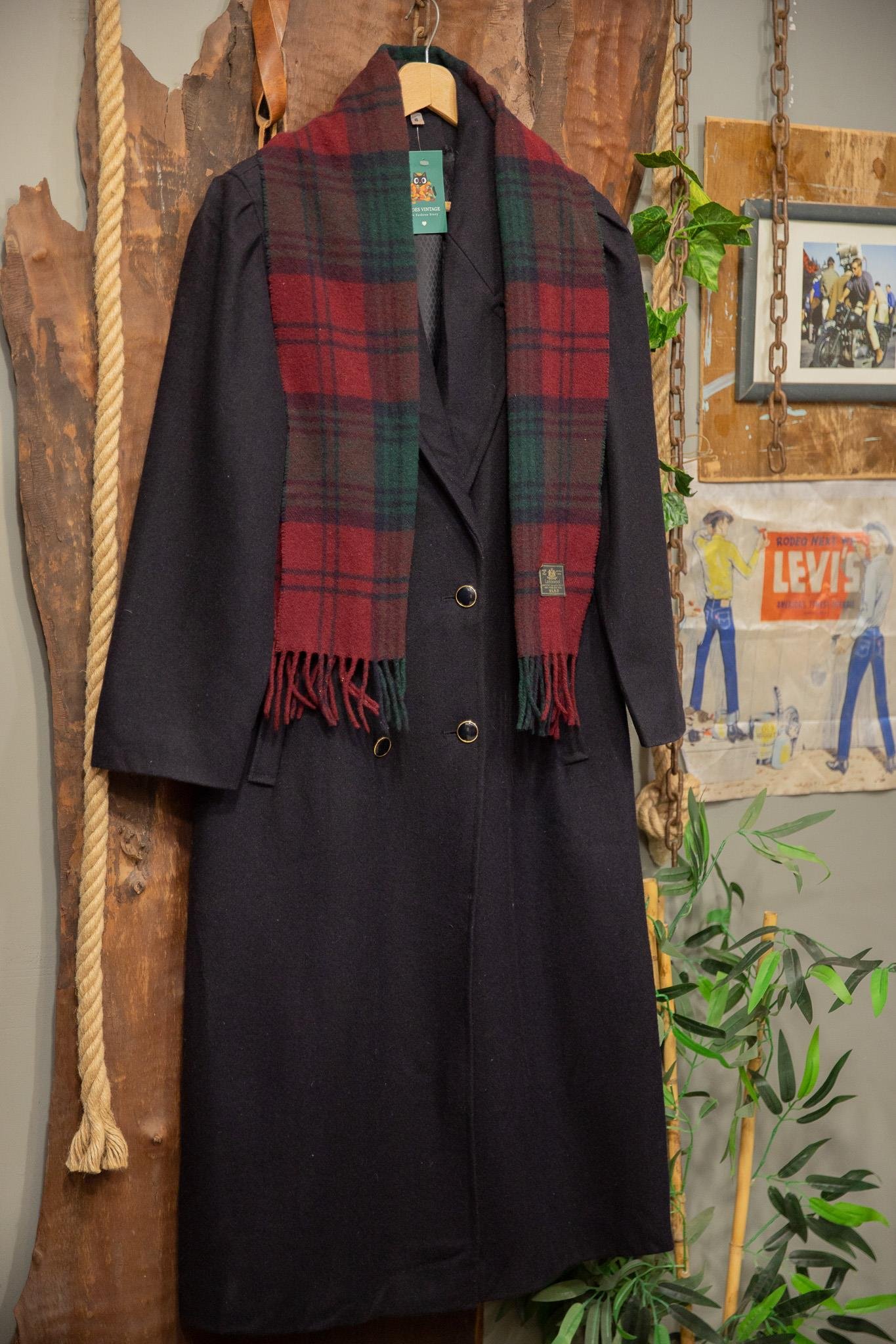 80's Navy Klasik Wool Kaban