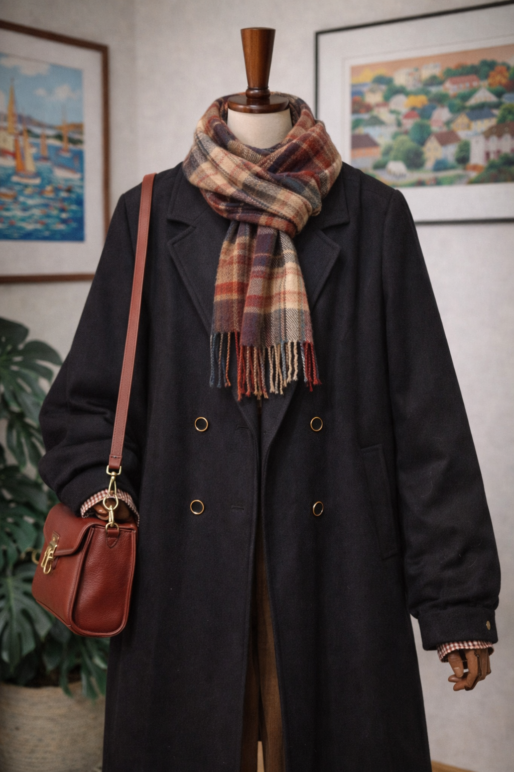 80's Navy Klasik Wool Kaban