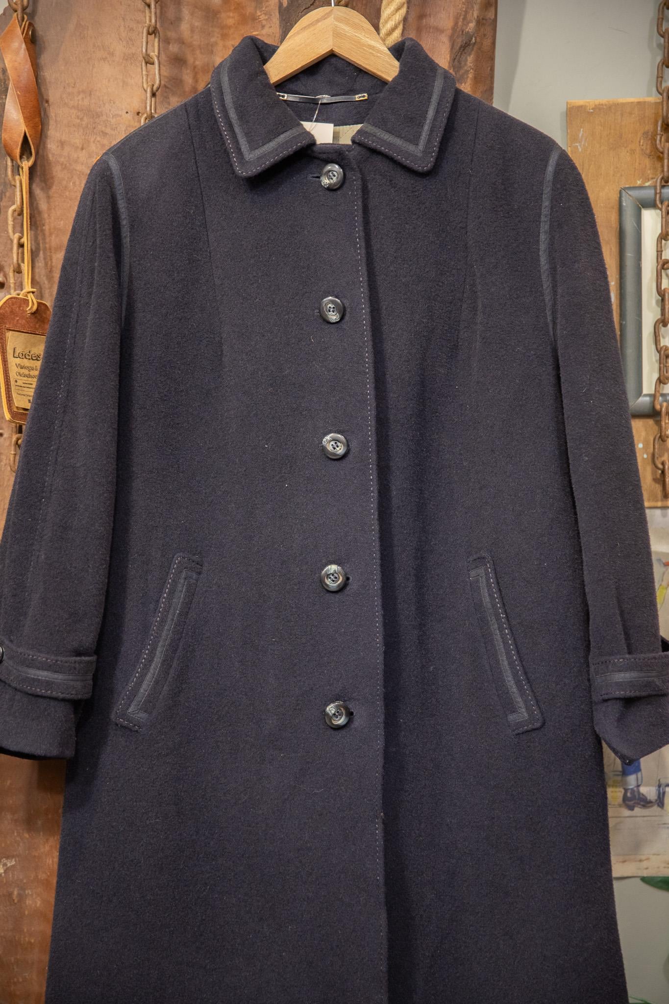 80's Navy Wool Oversize Kaşe Kaban