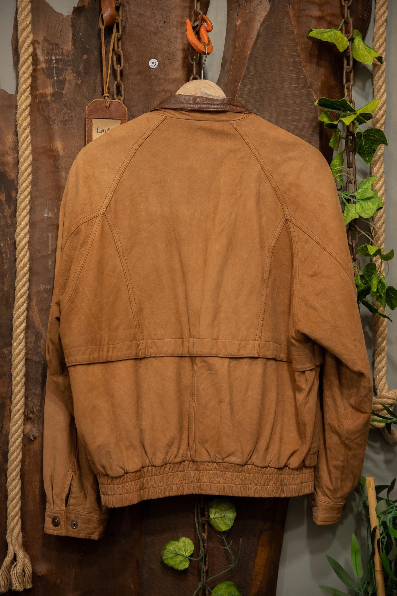 80's Oversize Kahve Deri Ceket