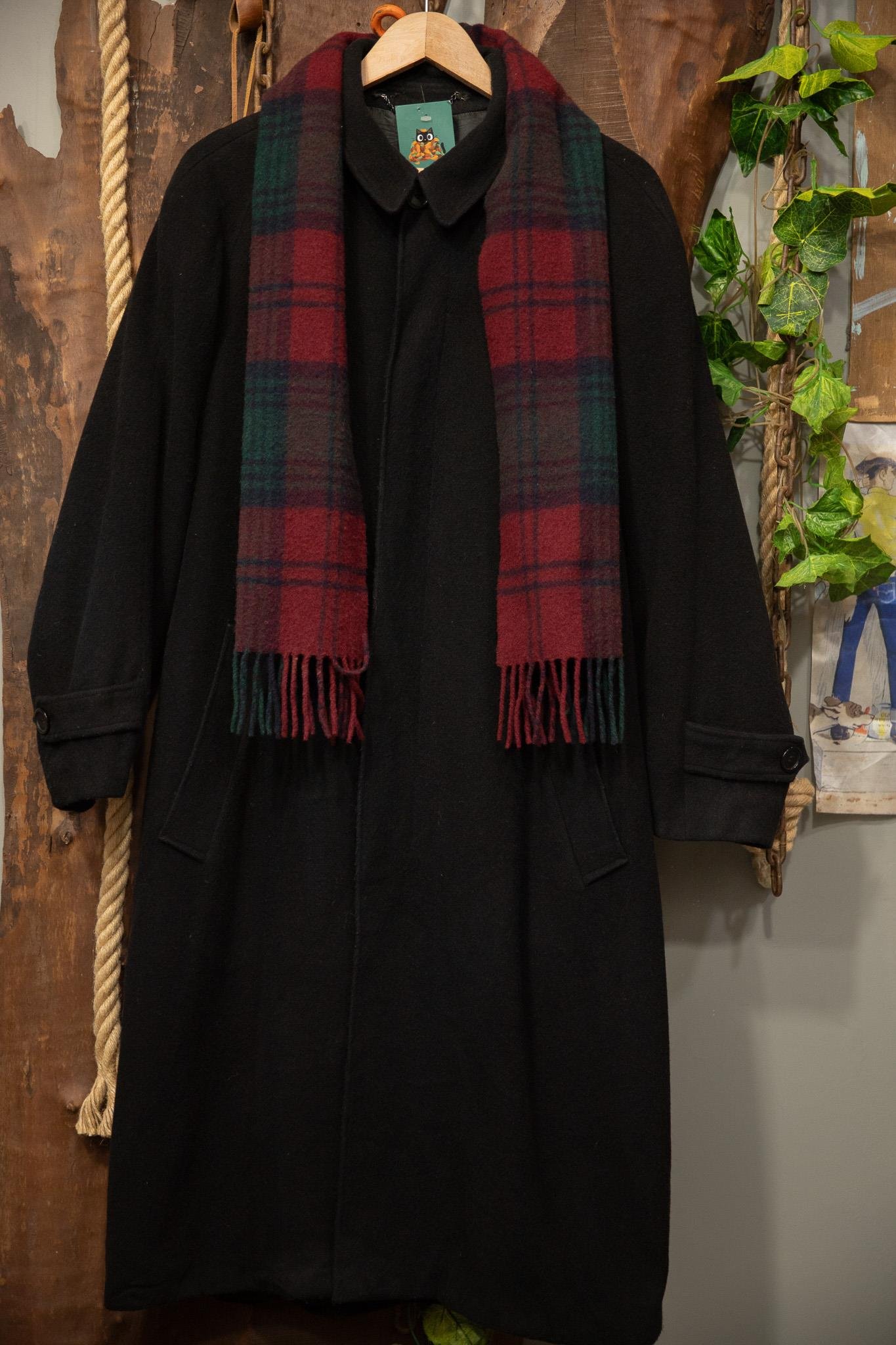 80's Siyah Cashmere Kaban