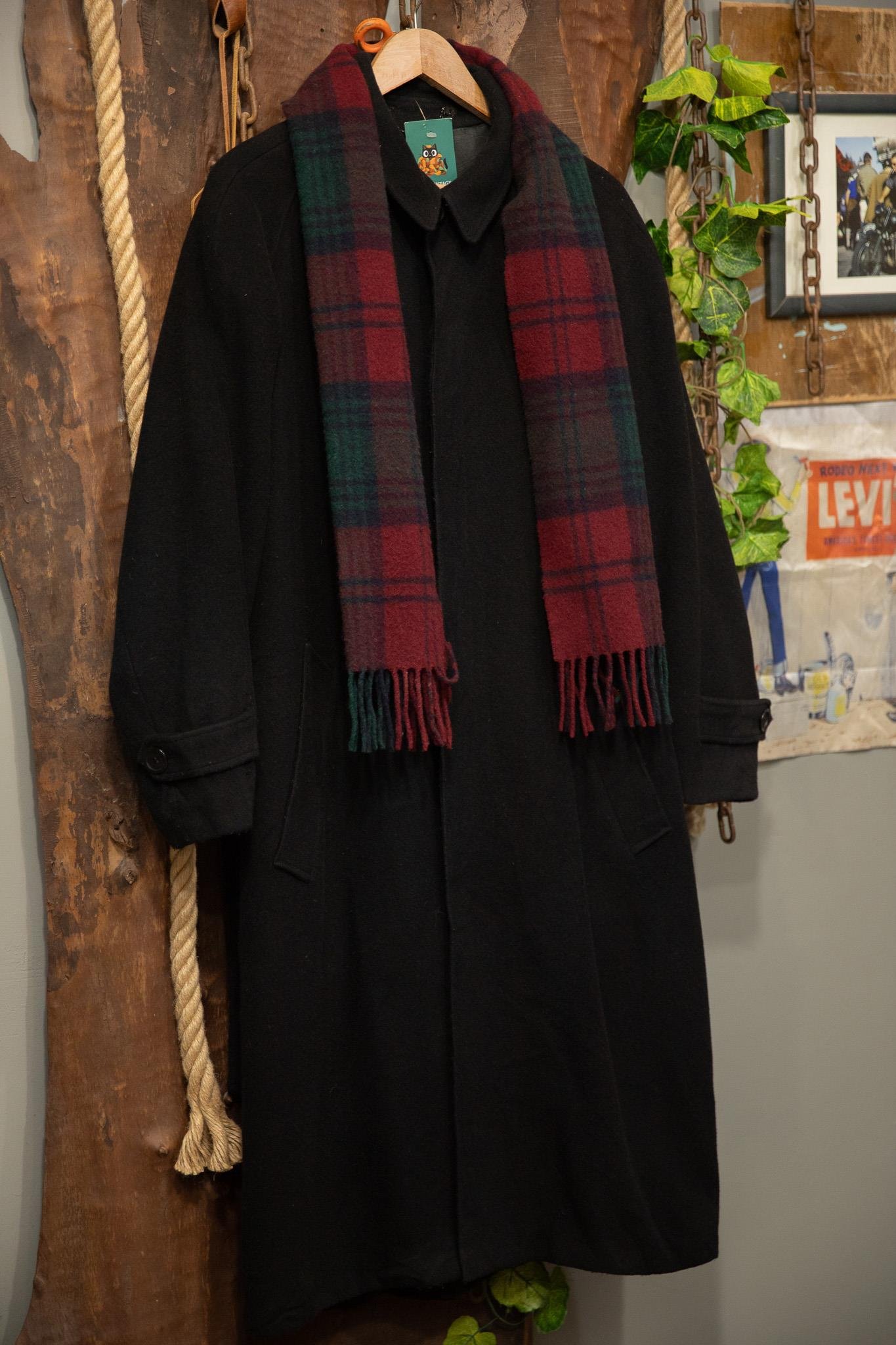 80's Siyah Cashmere Kaban