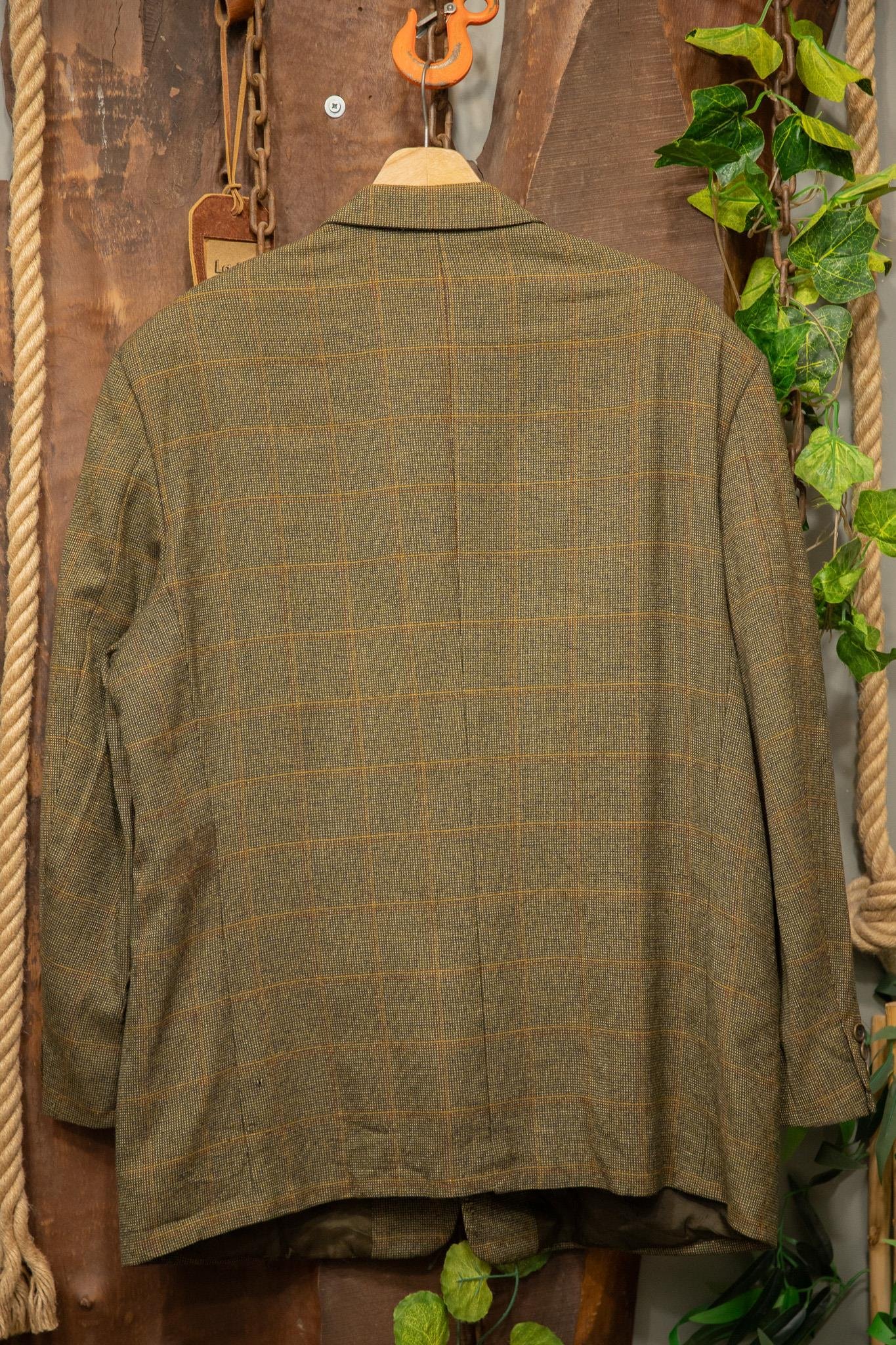 80s Tweed Oversize Green Wool Ceket
