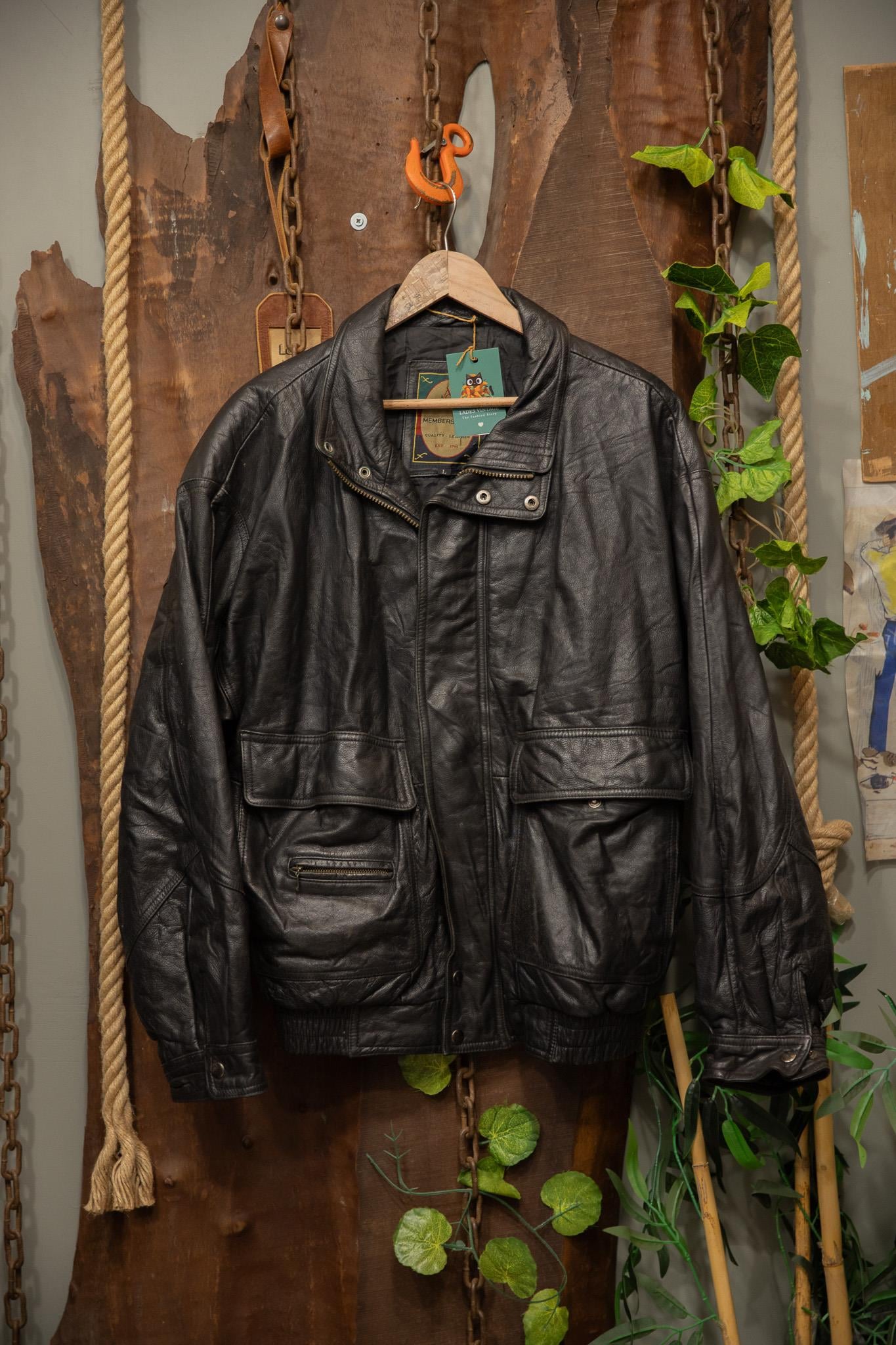 80s/90s American Bomber Deri Ceket