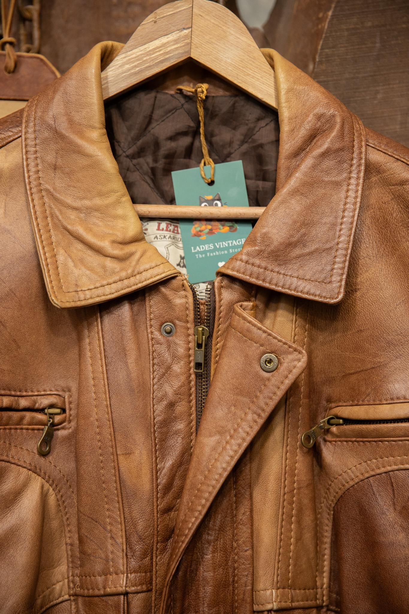 80's/90s Brown Bomber Deri Ceket