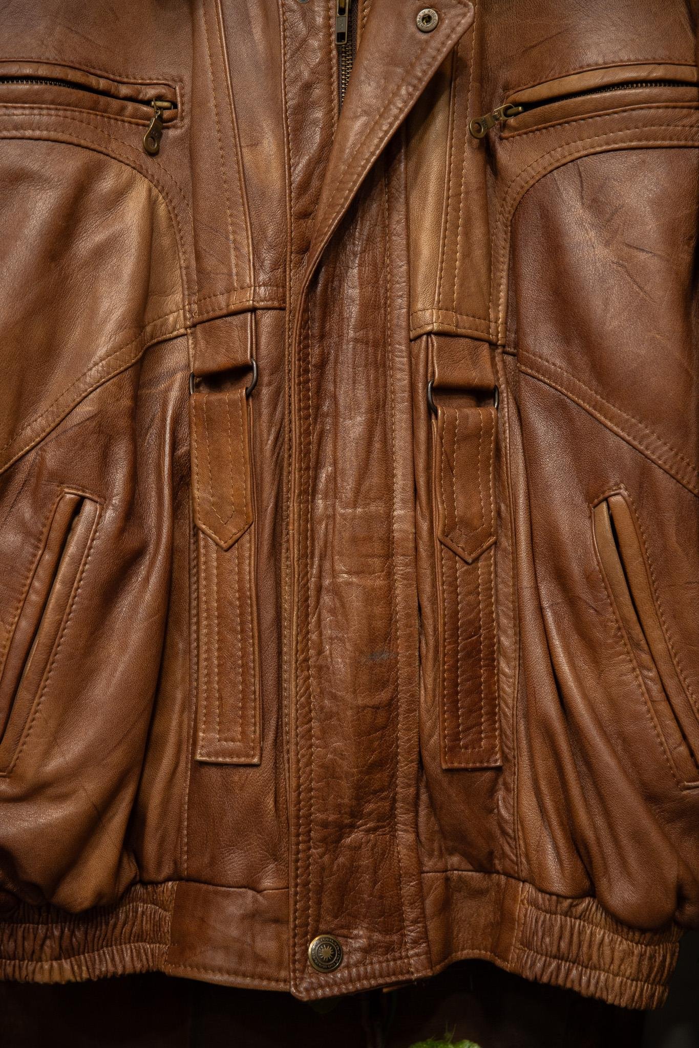 80's/90s Brown Bomber Deri Ceket