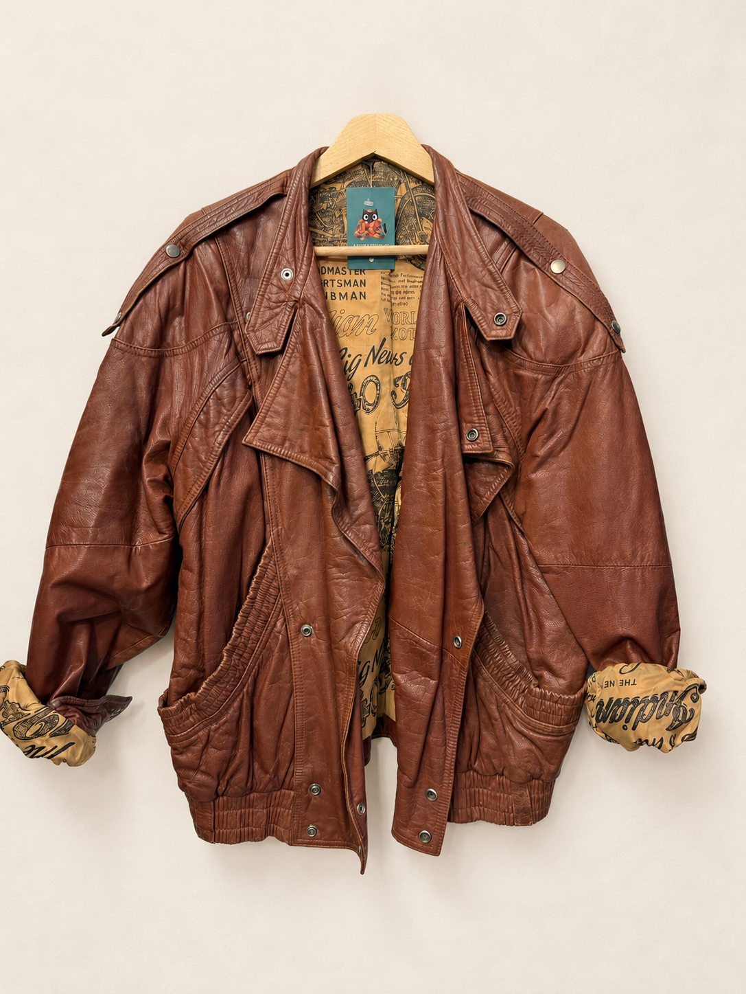 80s/90s Brown Bomber Deri Ceket