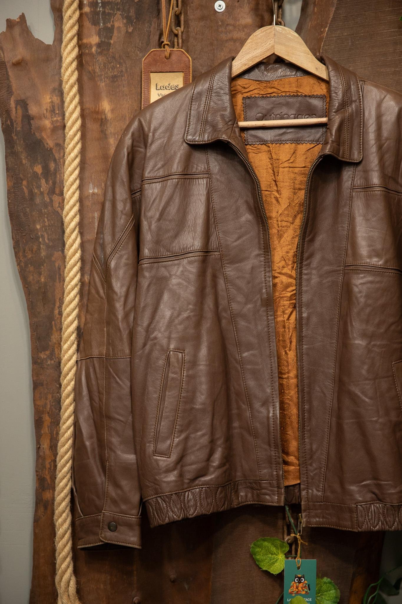 80s/90s Brown Bomber Deri Ceket