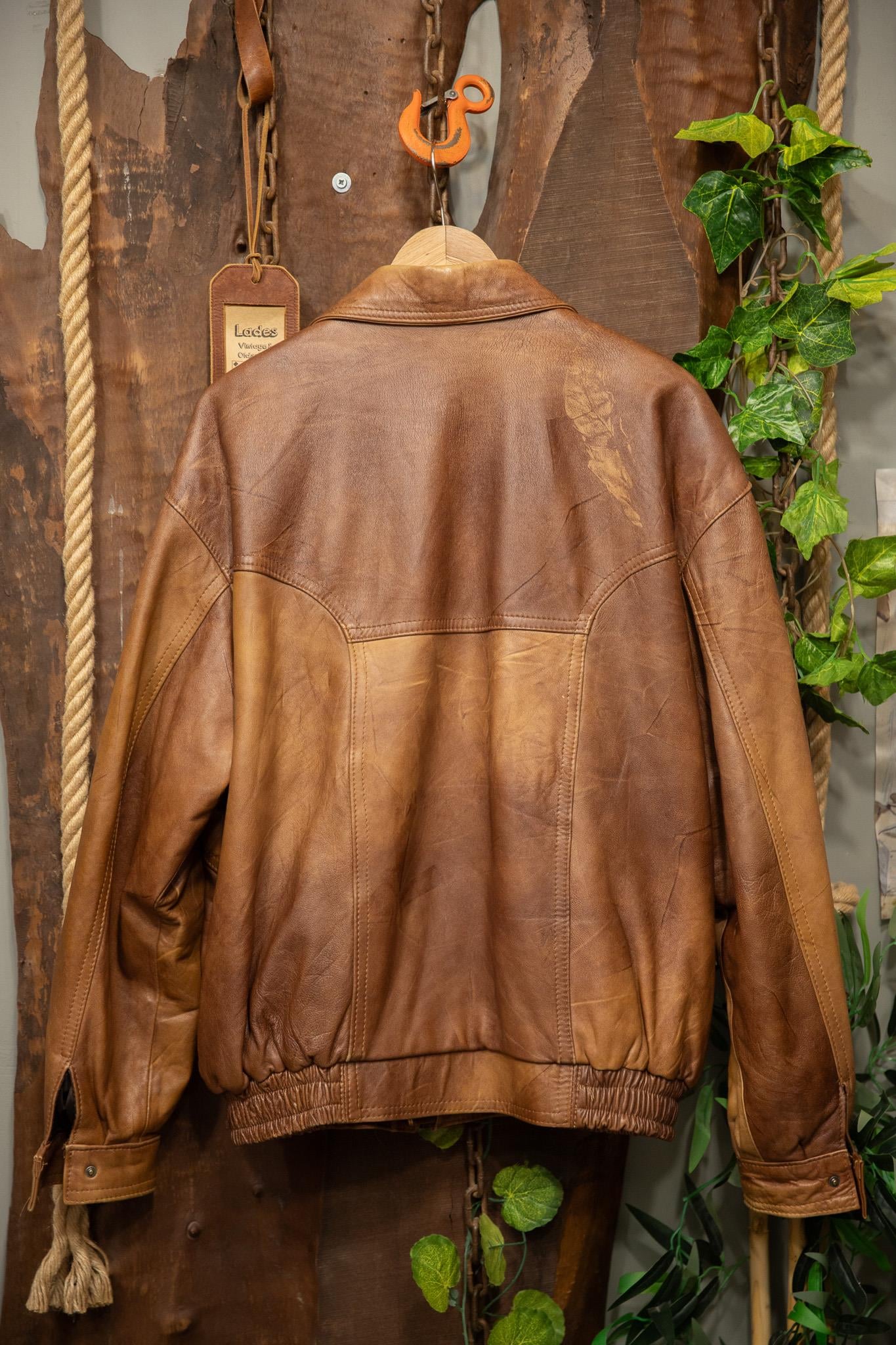 80's/90s Brown Bomber Deri Ceket