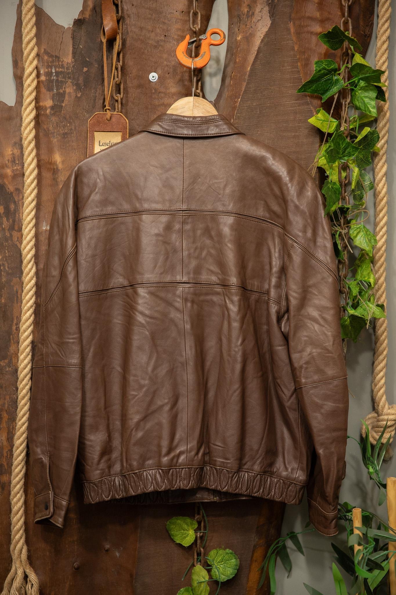 80s/90s Brown Bomber Deri Ceket